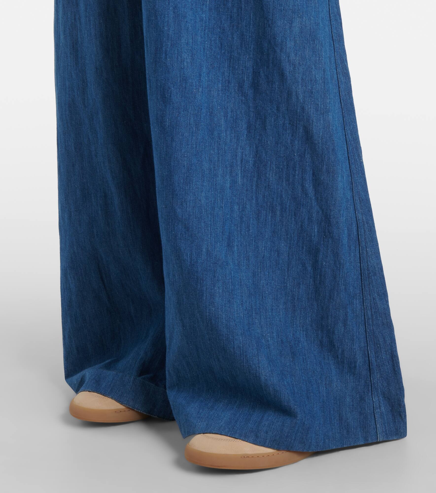 Gelos high-rise cotton and linen wide-leg pants - 5