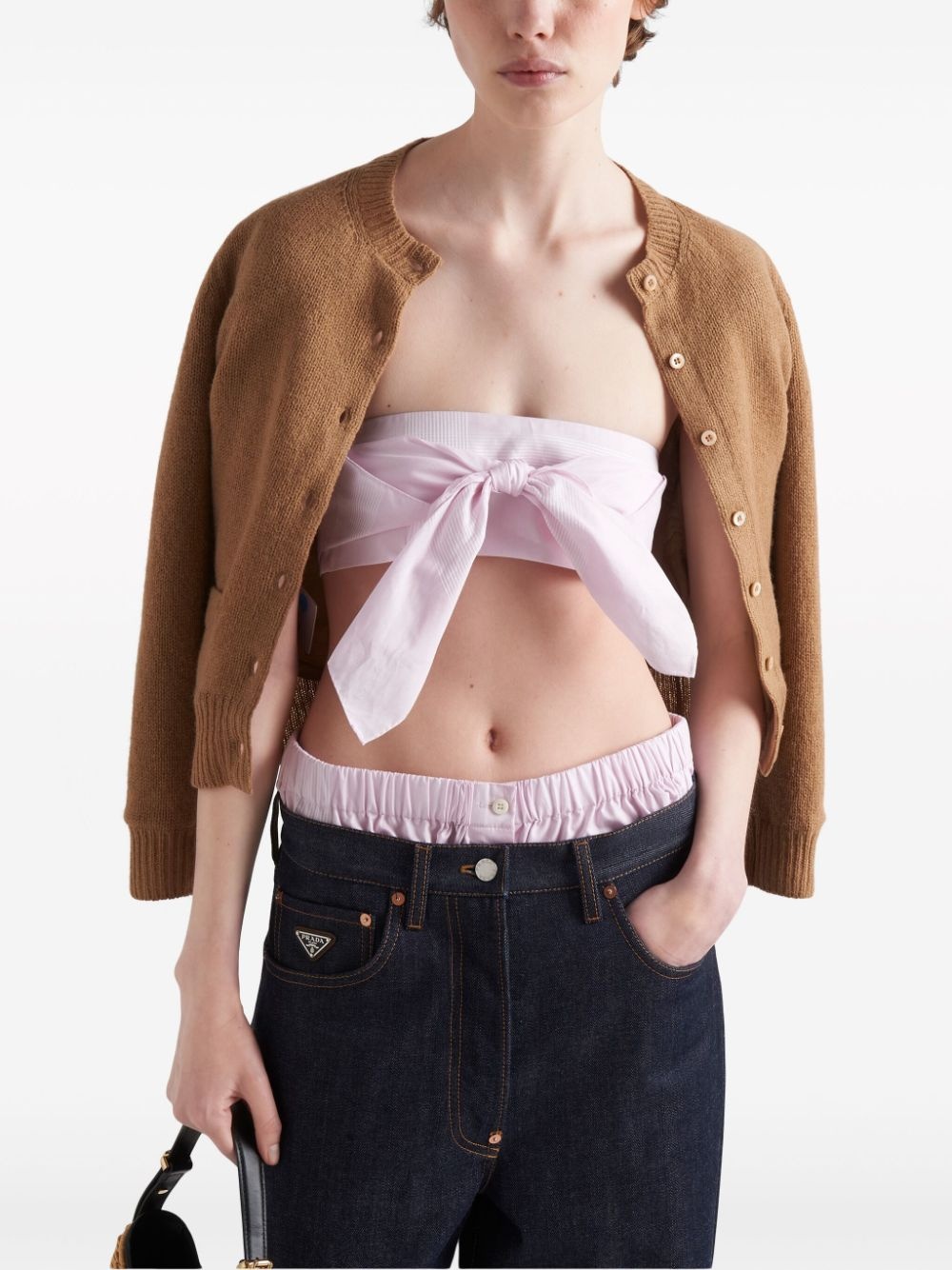 round-neck wool-knit cardigan - 5