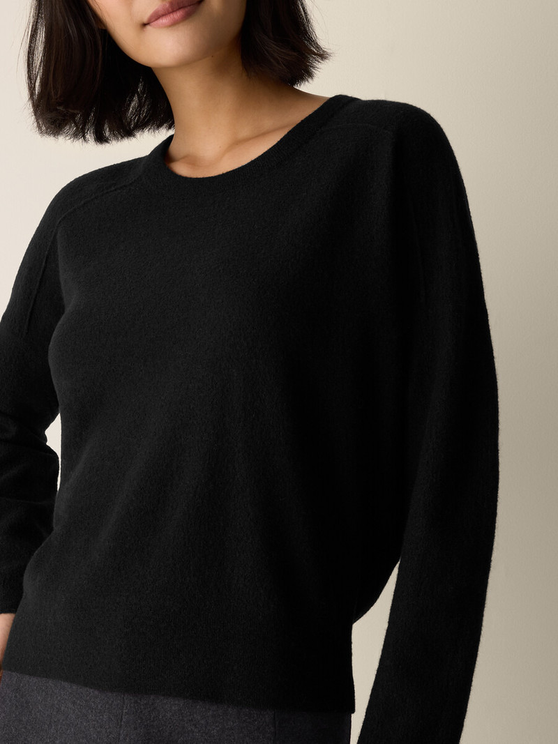 Fine Felted Wool Crew Neck Short Top in Regenerative Wool 5