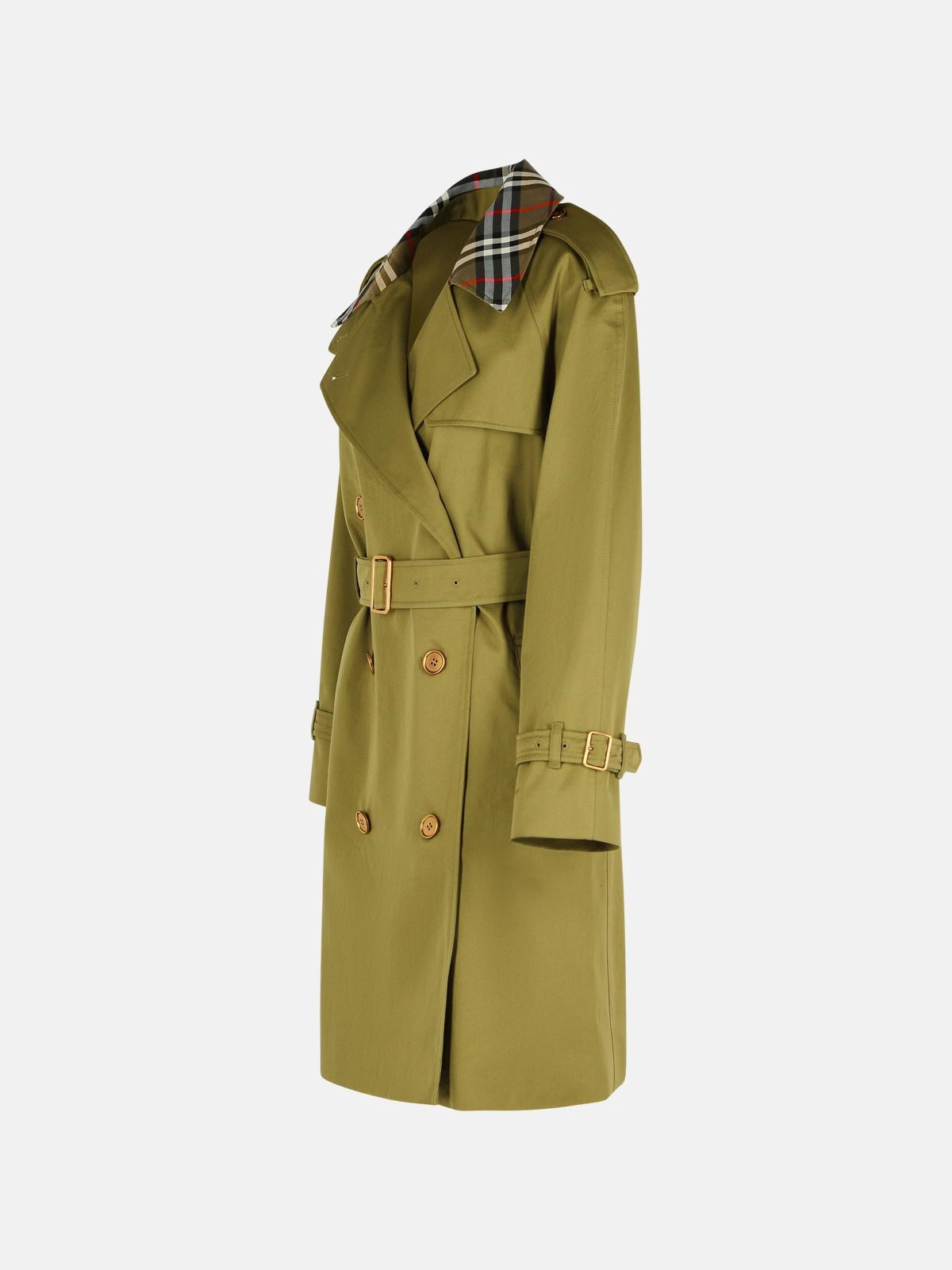 SHORT GREEN COTTON 'CASTLEFORD' TRENCH COAT - 2