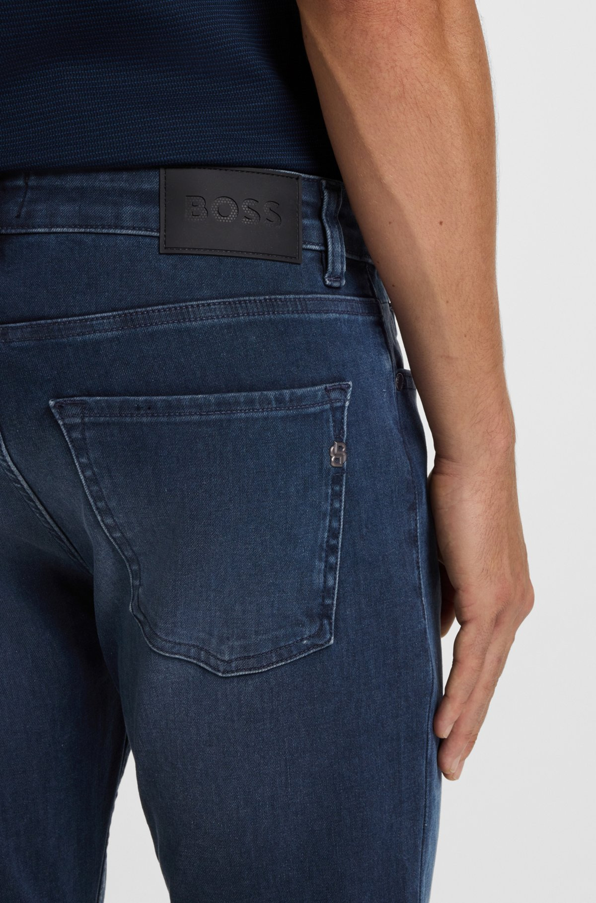 DELAWARE SLIM-FIT JEANS IN BLUE KNITTED DENIM - 5