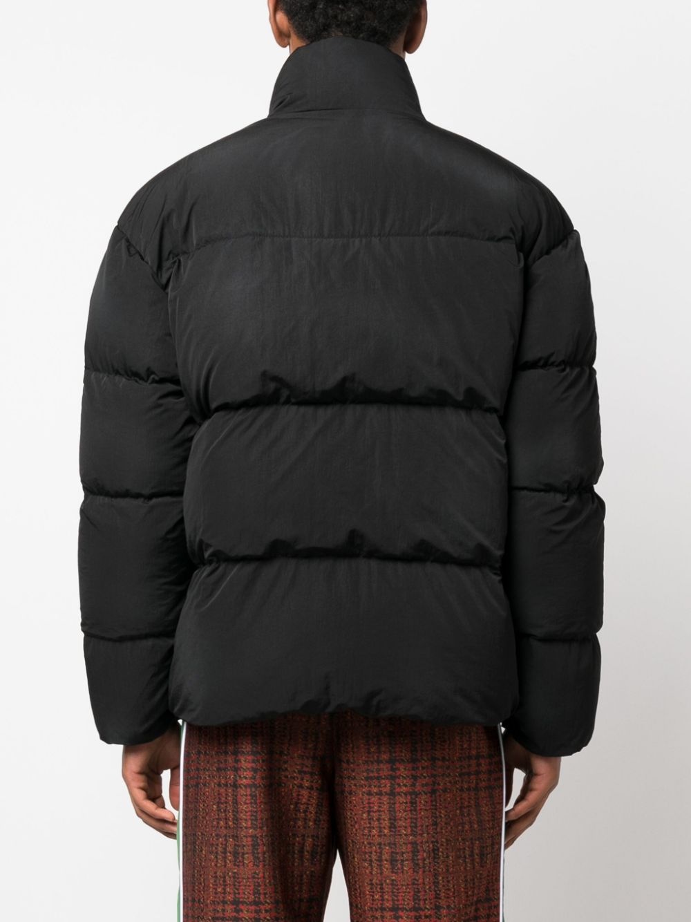 logo-embroidered padded jacket - 4