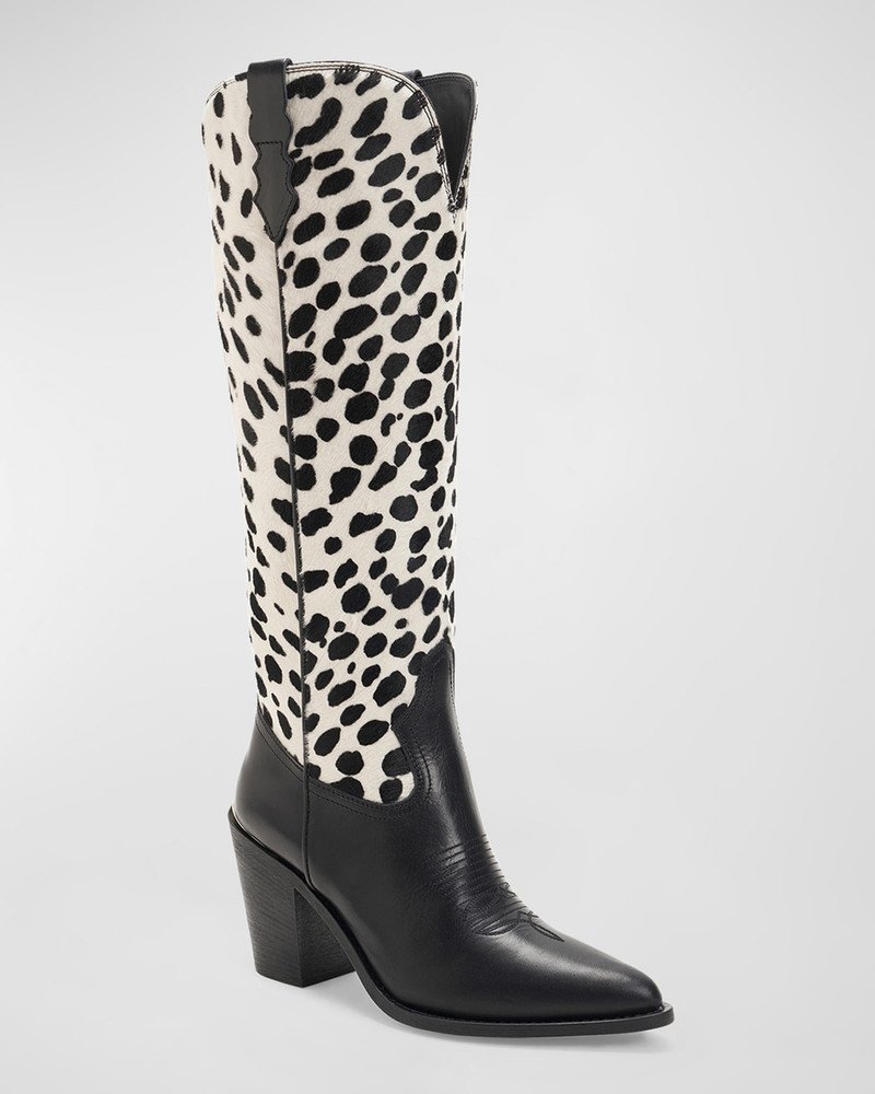 PARTLOW Julien Animal-Print Western Boots outlook