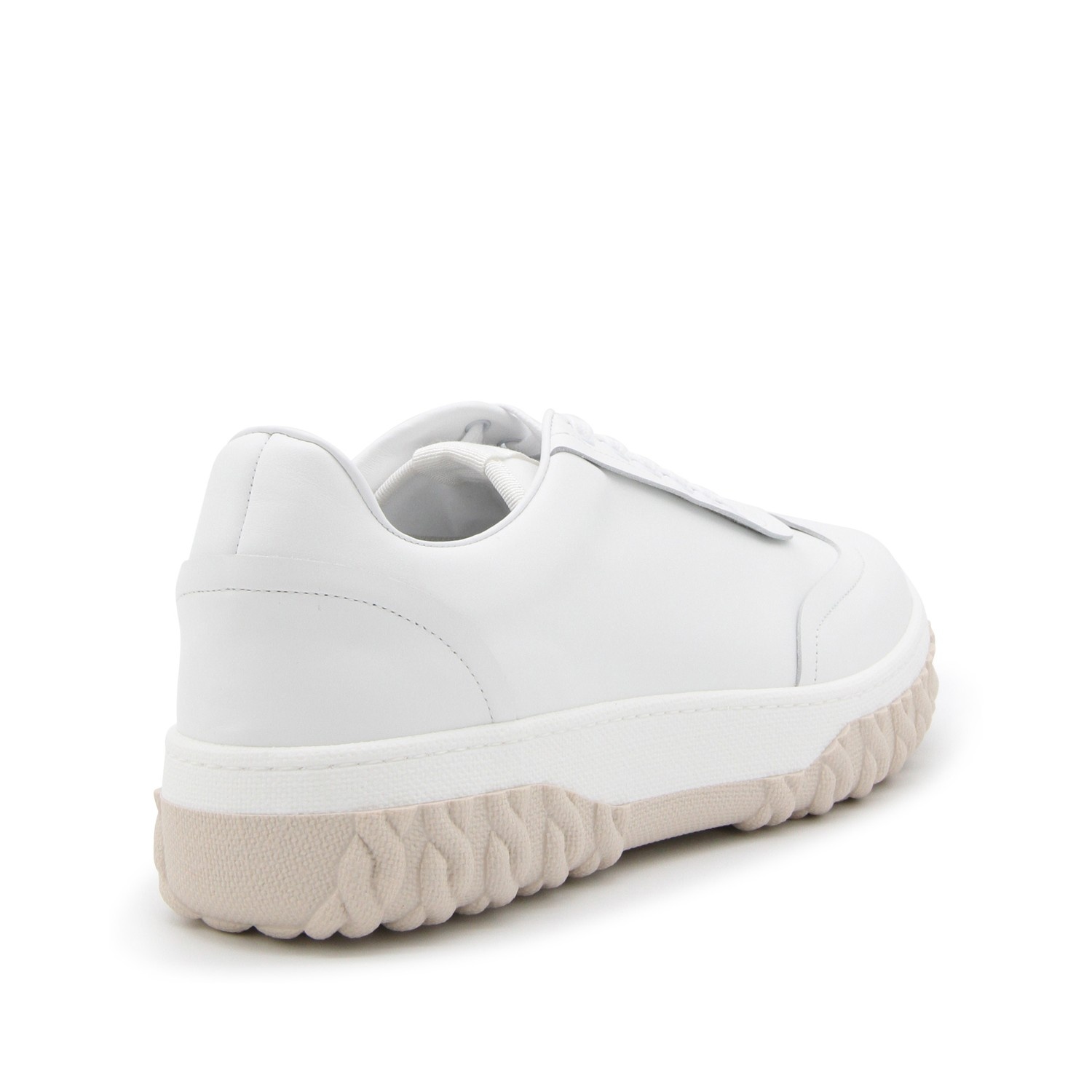 Thom Browne WHITE LEATHER TECH RUNNER SNEAKERS