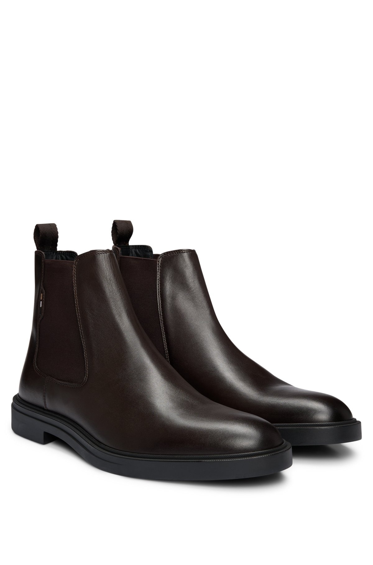 LEATHER CHELSEA BOOTS WITH SIGNATURE-STRIPE DETAIL - 2