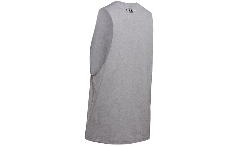 Under Armour Sportstyle Left Chest Cut-Off Tank Top 'Grey' 1329286-035 - 2