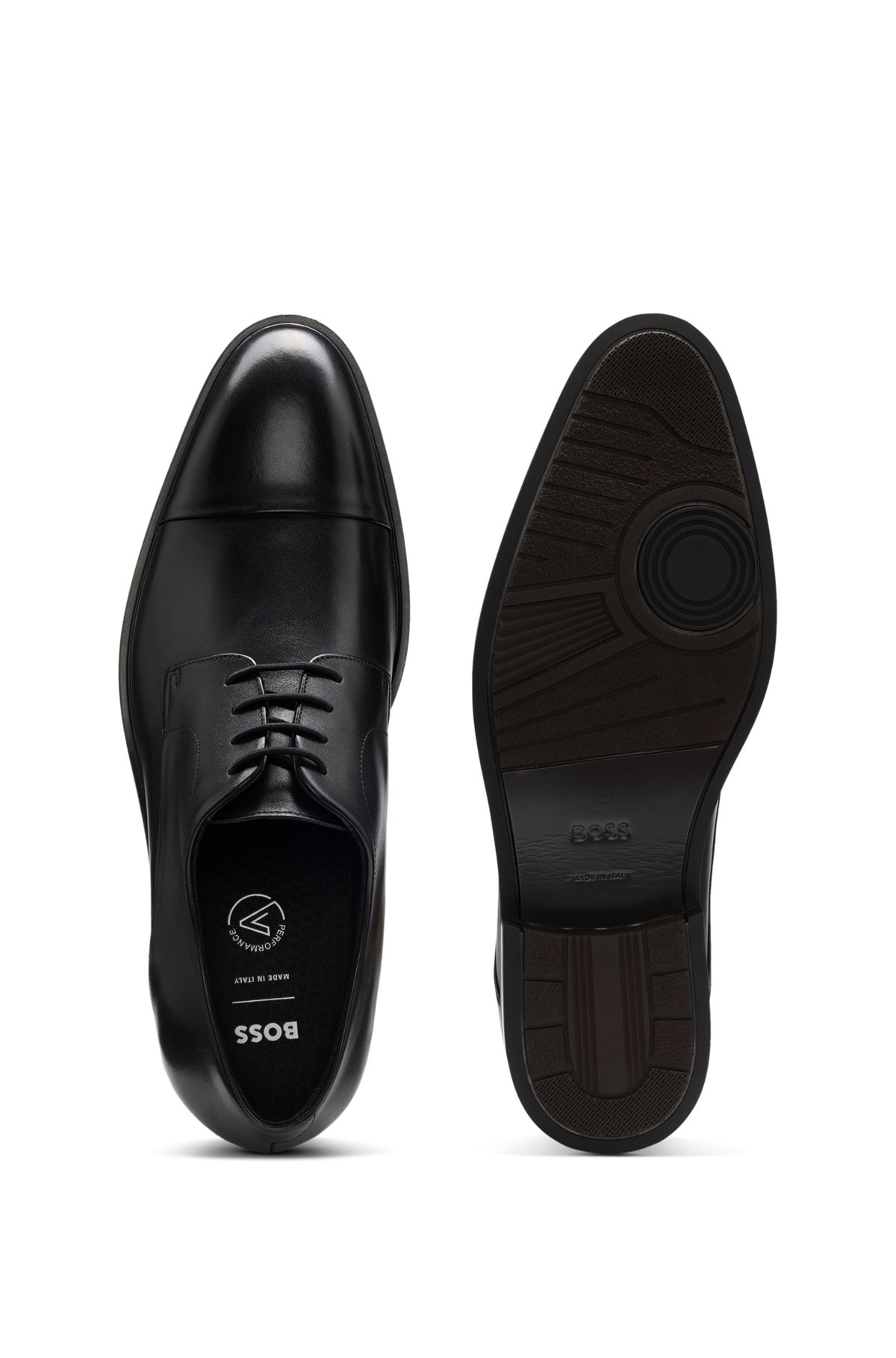 LEATHER DERBY SHOES WITH CAP TOE - 4