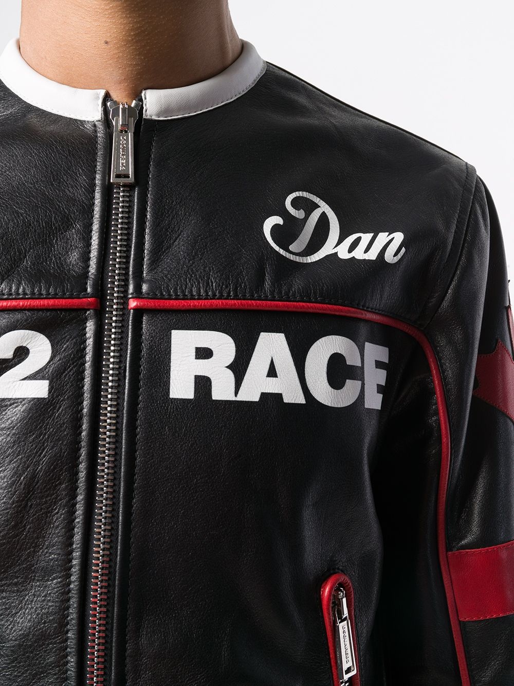 Racing logo print biker jacket - 5