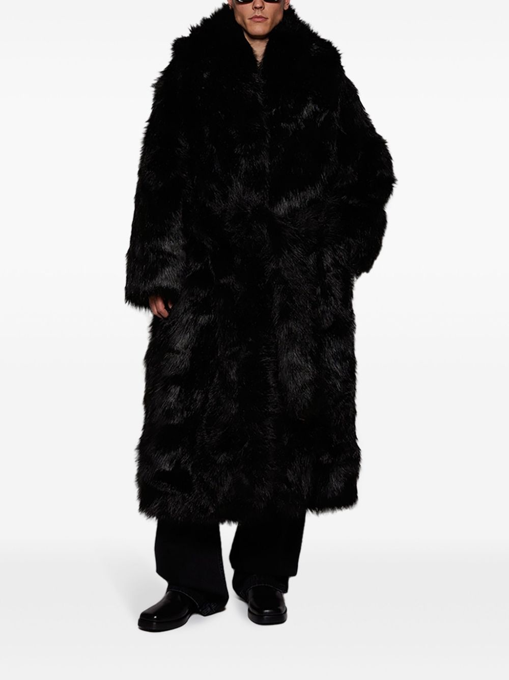 faux fur oversized coat - 2