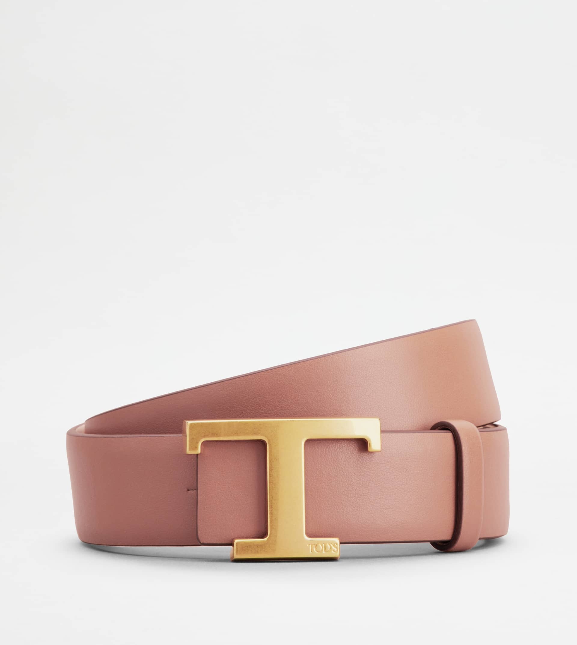 T TIMELESS REVERSIBLE BELT IN LEATHER - PINK - 1