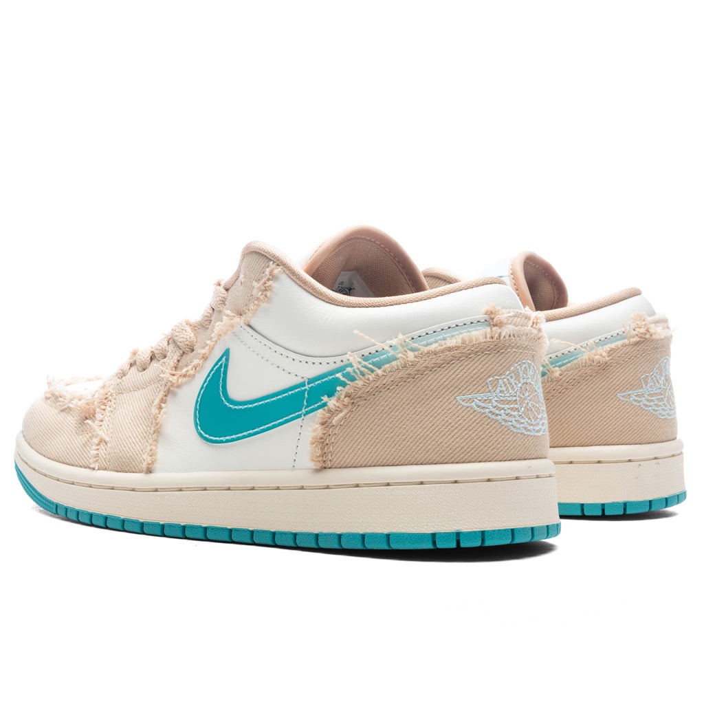 WOMEN'S  AIR JORDAN 1 LOW 'BEACHSIDE' - SESAME/DUSTY CACTUS/GLACIER BLUE - 3