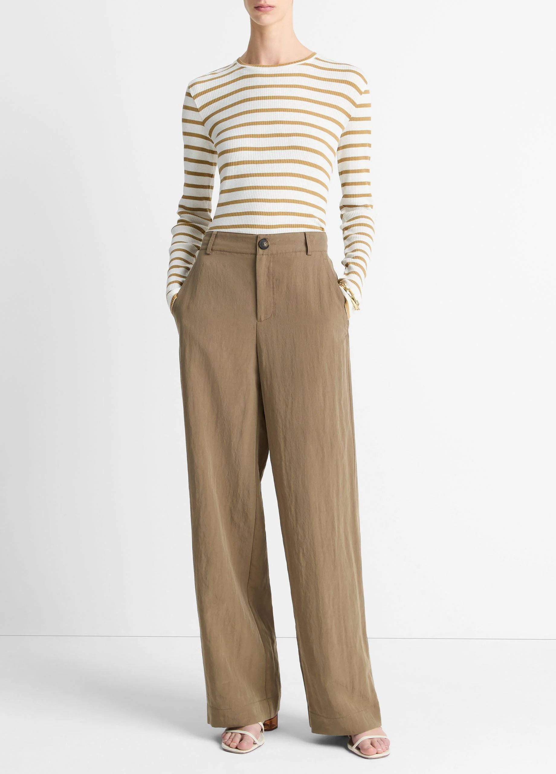 Textured Relaxed Wide-Leg Pant - 1