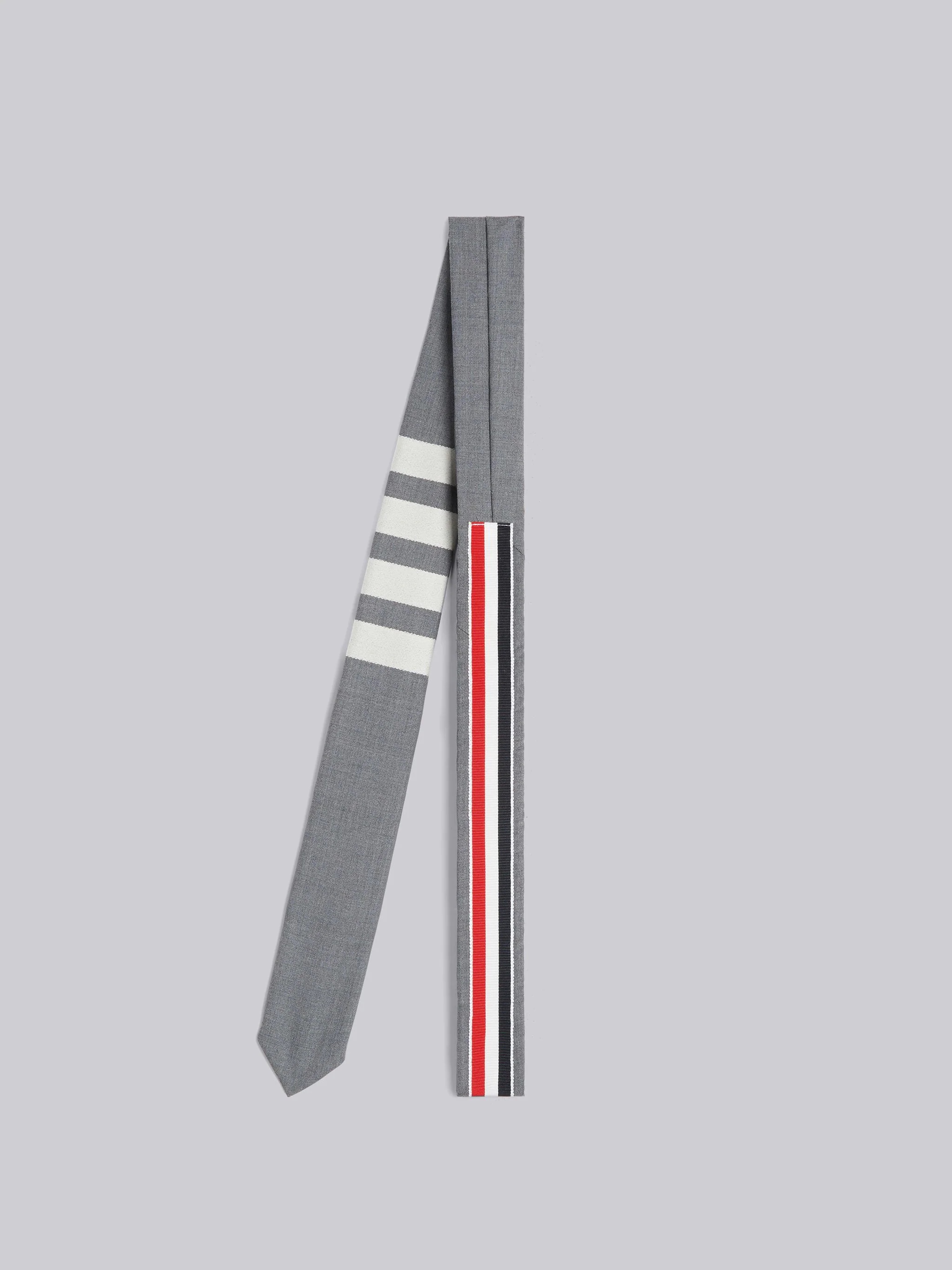 Medium Grey Plain Weave 4-Bar Tie - 3