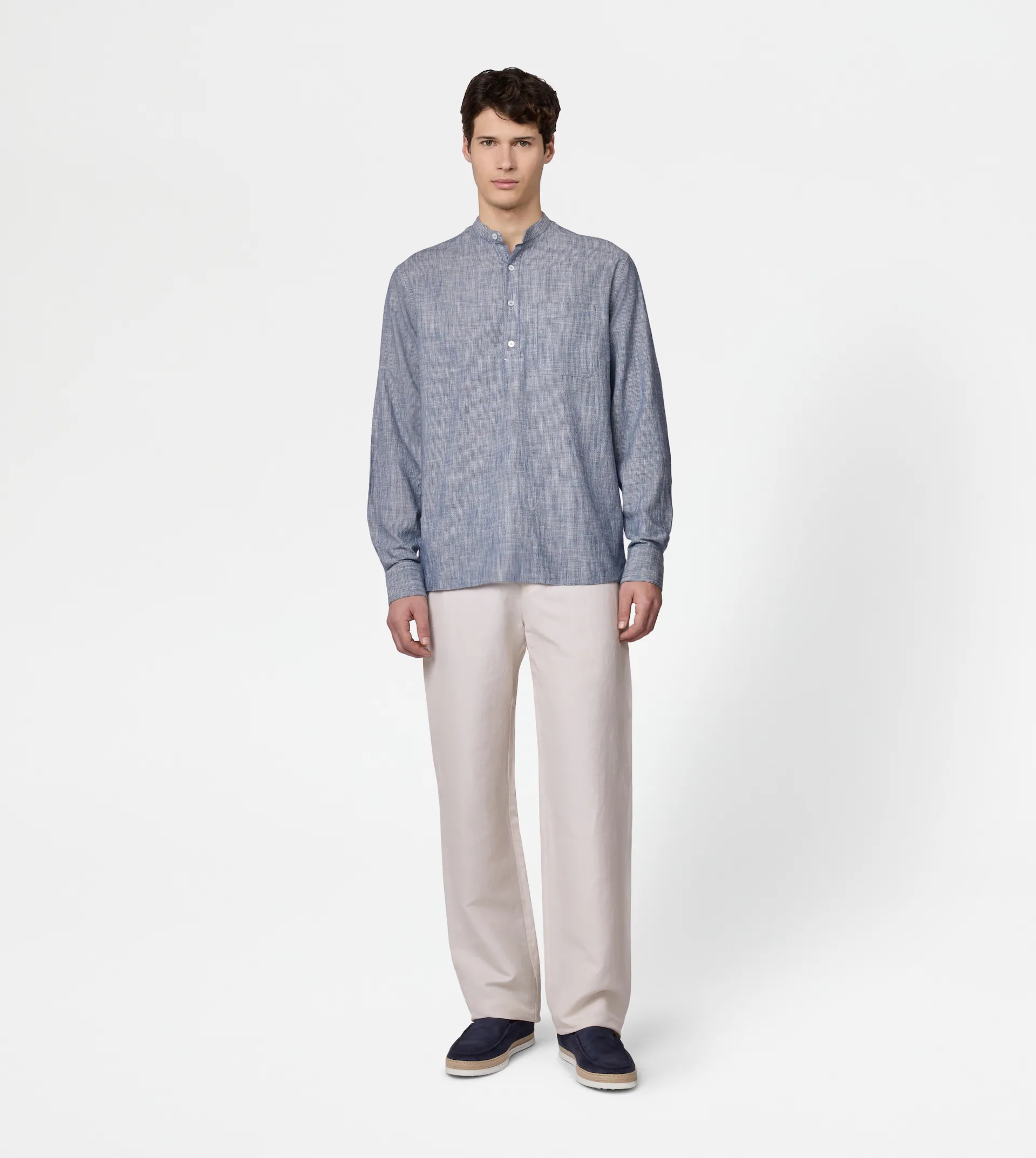 SHIRT IN COTTON - BLUE - 2