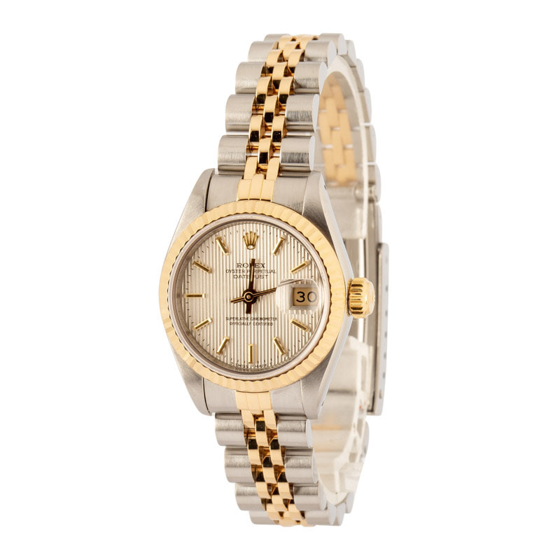 Ladies Rolex Datejust 69173 Silver Tapestry Dial - 2