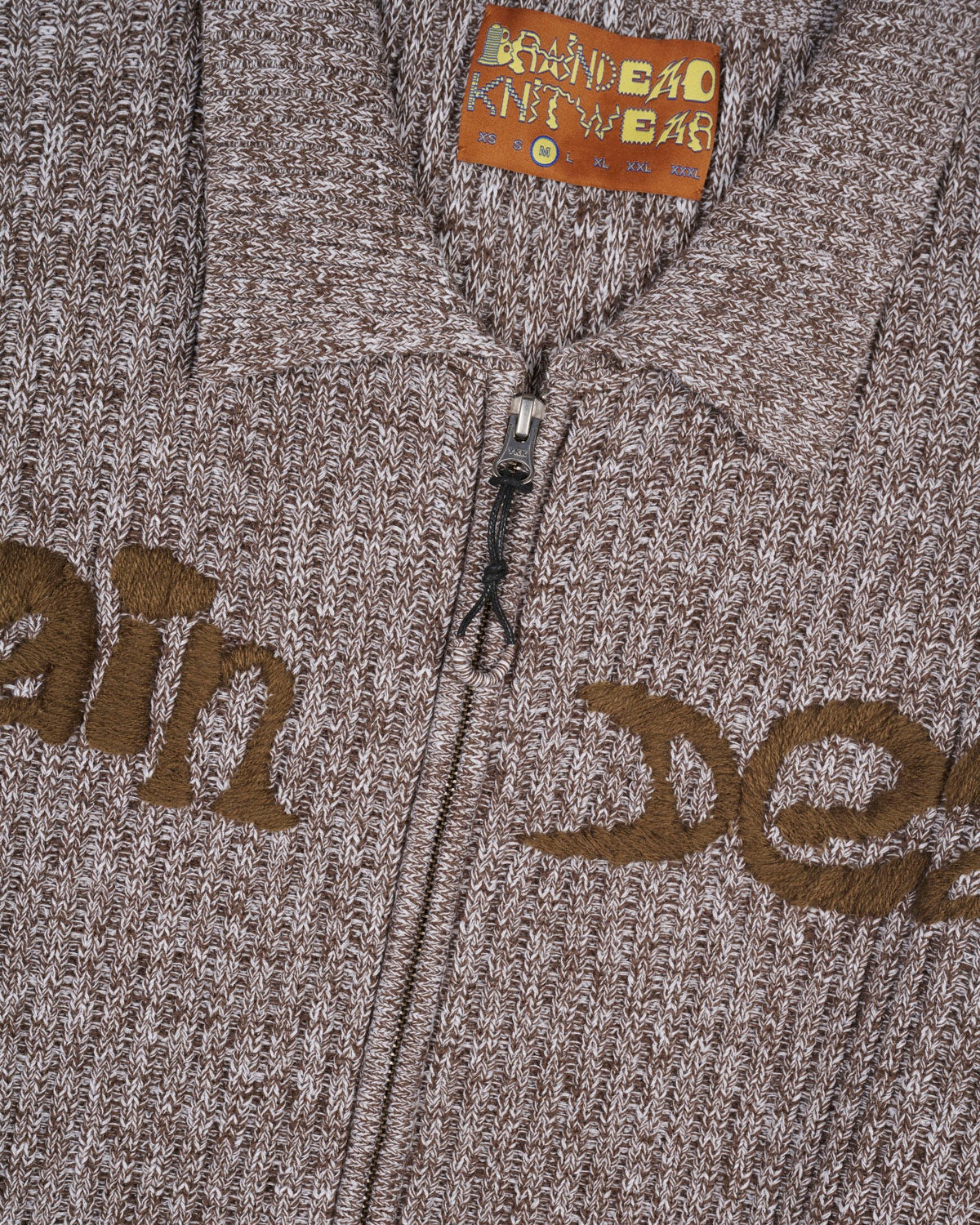 Rib Knit Cardigan - Brown Multi - 3