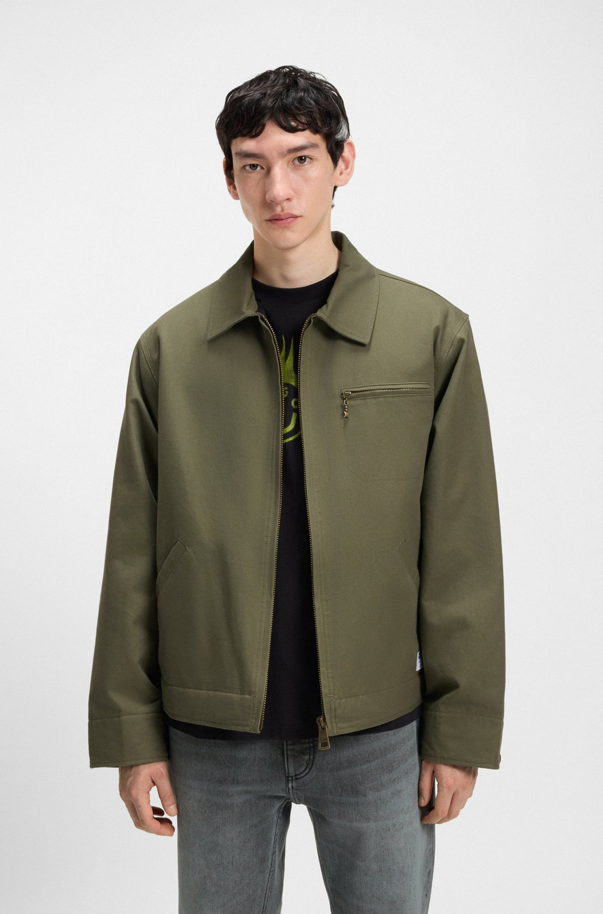 REGULAR-FIT JACKET IN LIGHTLY PADDED COTTON CANVAS - 2