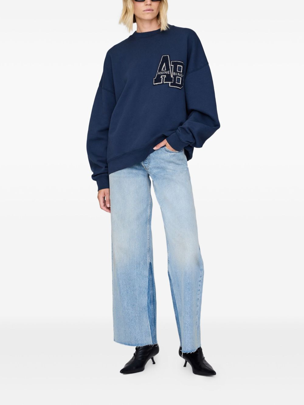 Miles Letterman embroidered-logo sweatshirt - 2