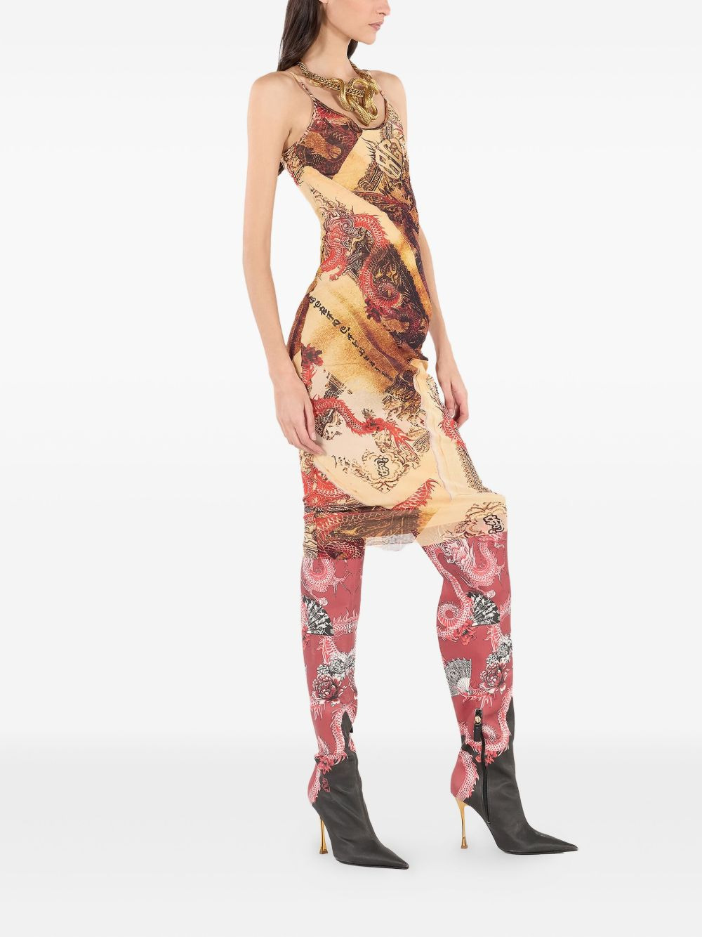 graphic-print dress - 3