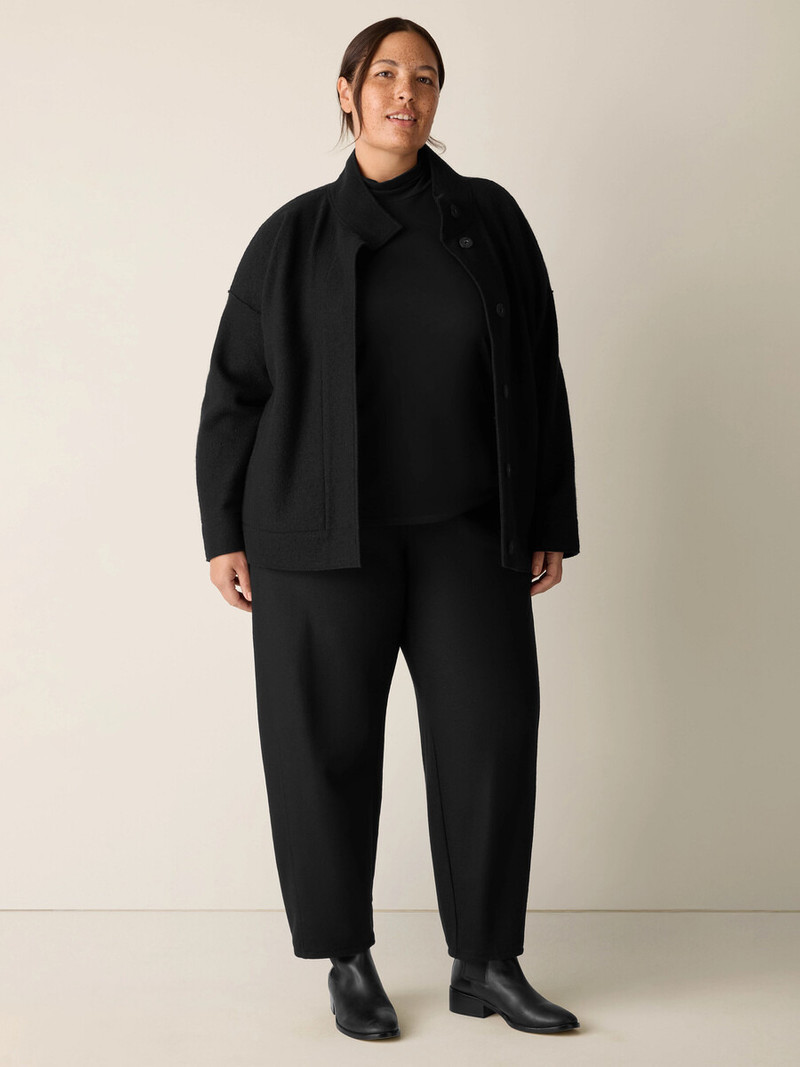 Lightweight Boiled Wool Stand Collar Jacket in Regenerative Wool 6