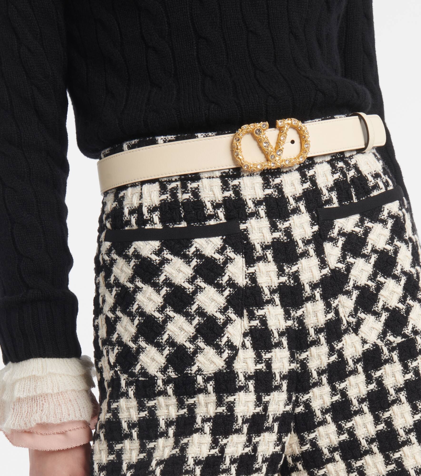 VLogo Signature embellished leather belt - 2