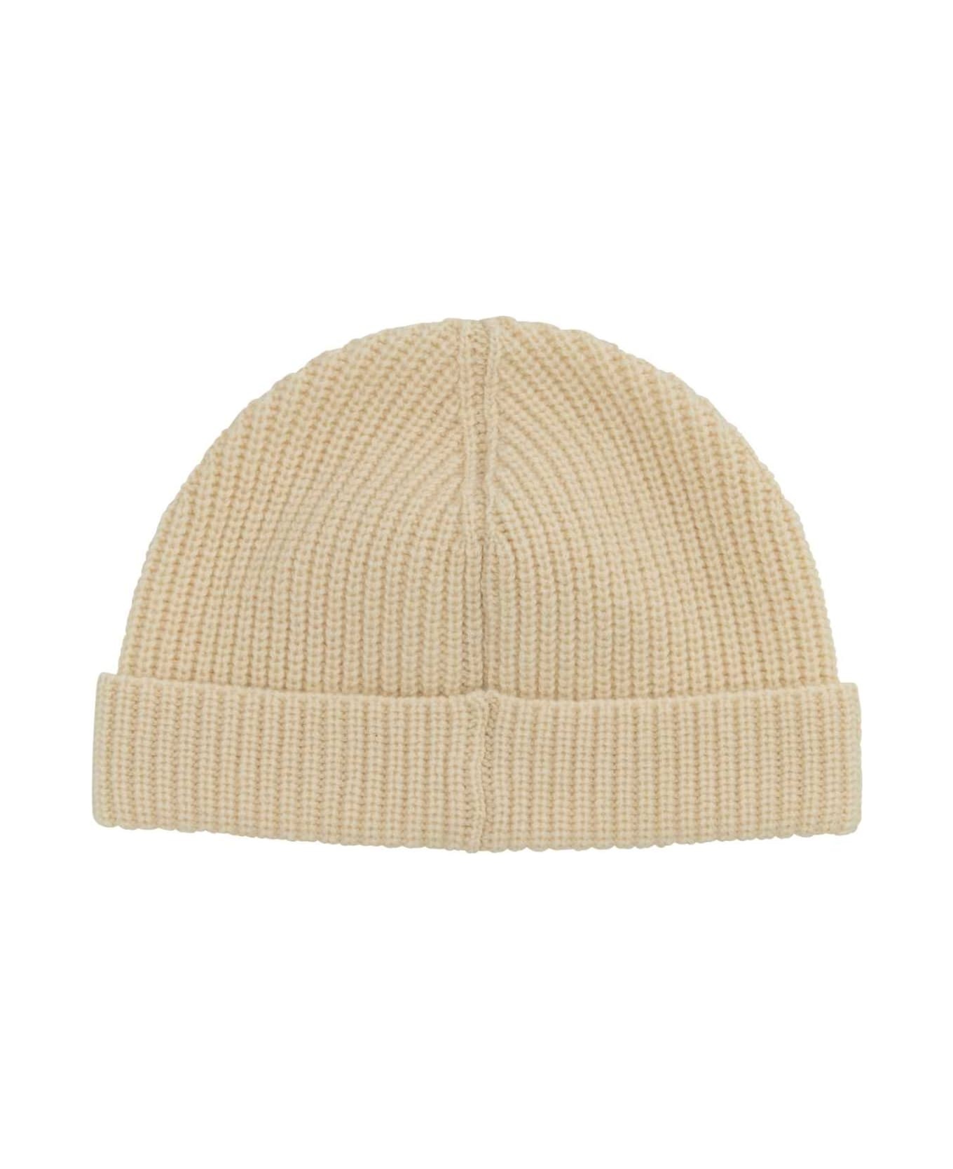 Sand Cashmere Beanie Hat - 2