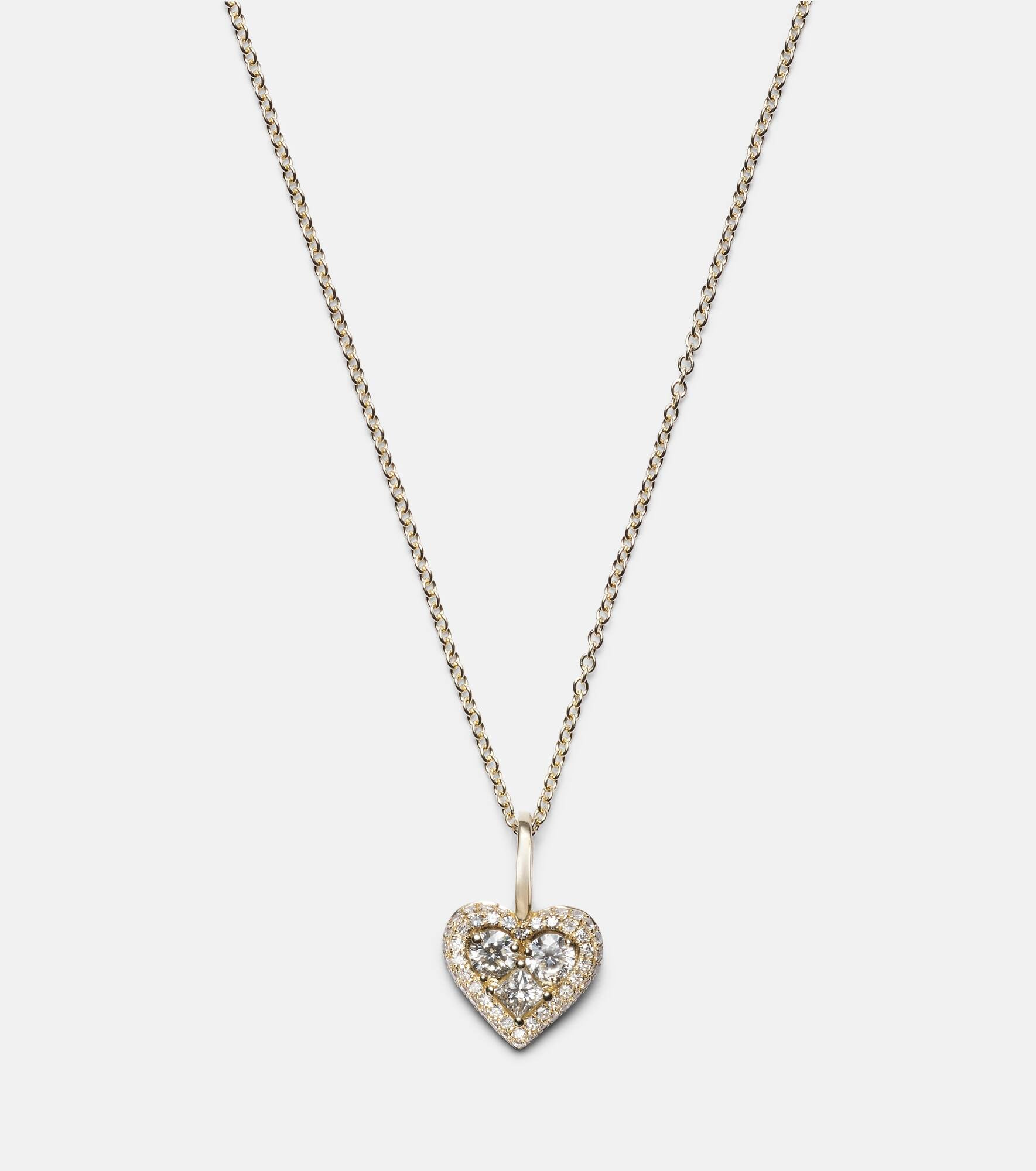 Piece of My Heart Sparkle 14kt gold necklace with diamonds - 4