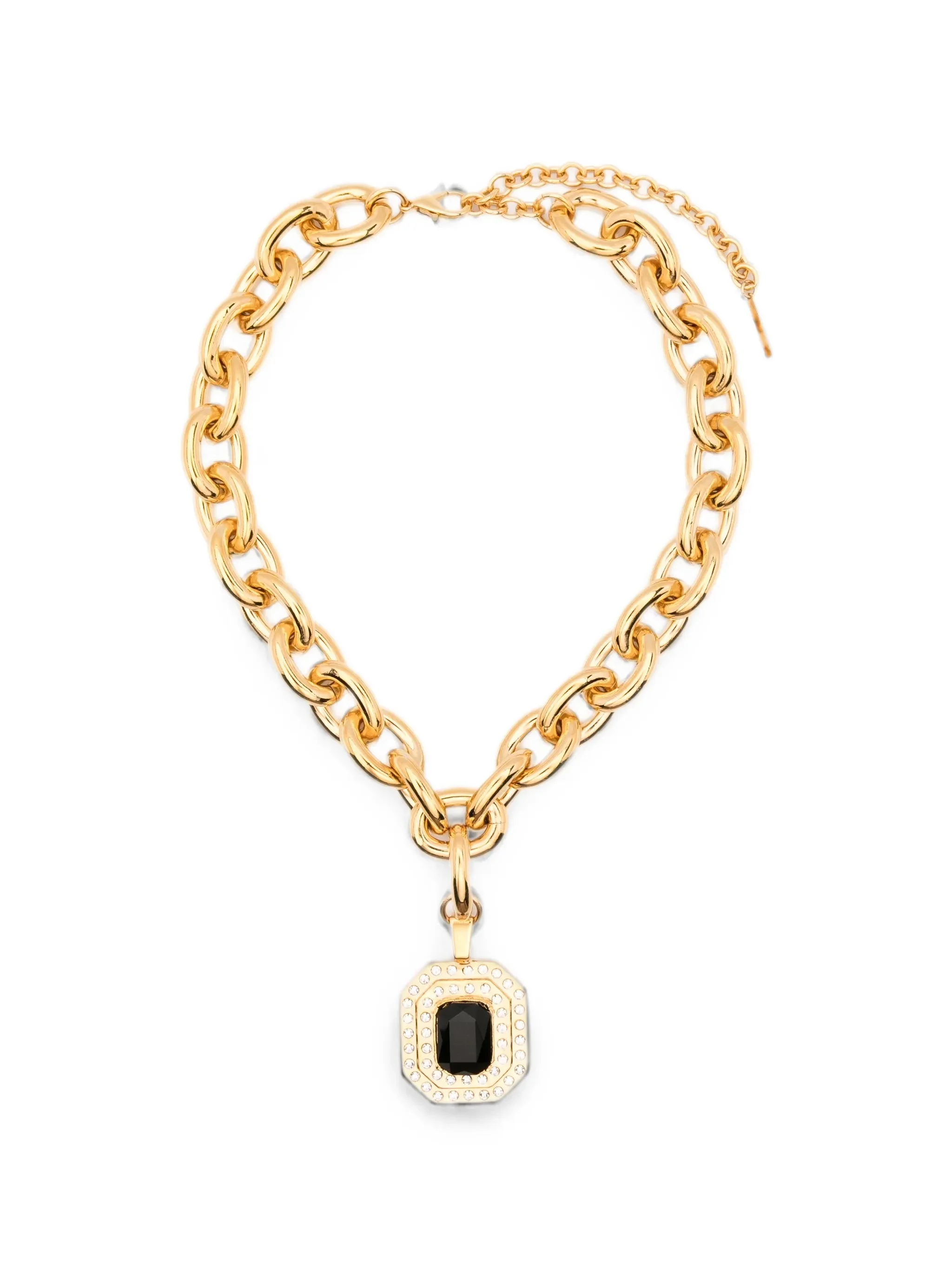 Alessandra Rich Crystal-embellished Curb-link Necklace - 1