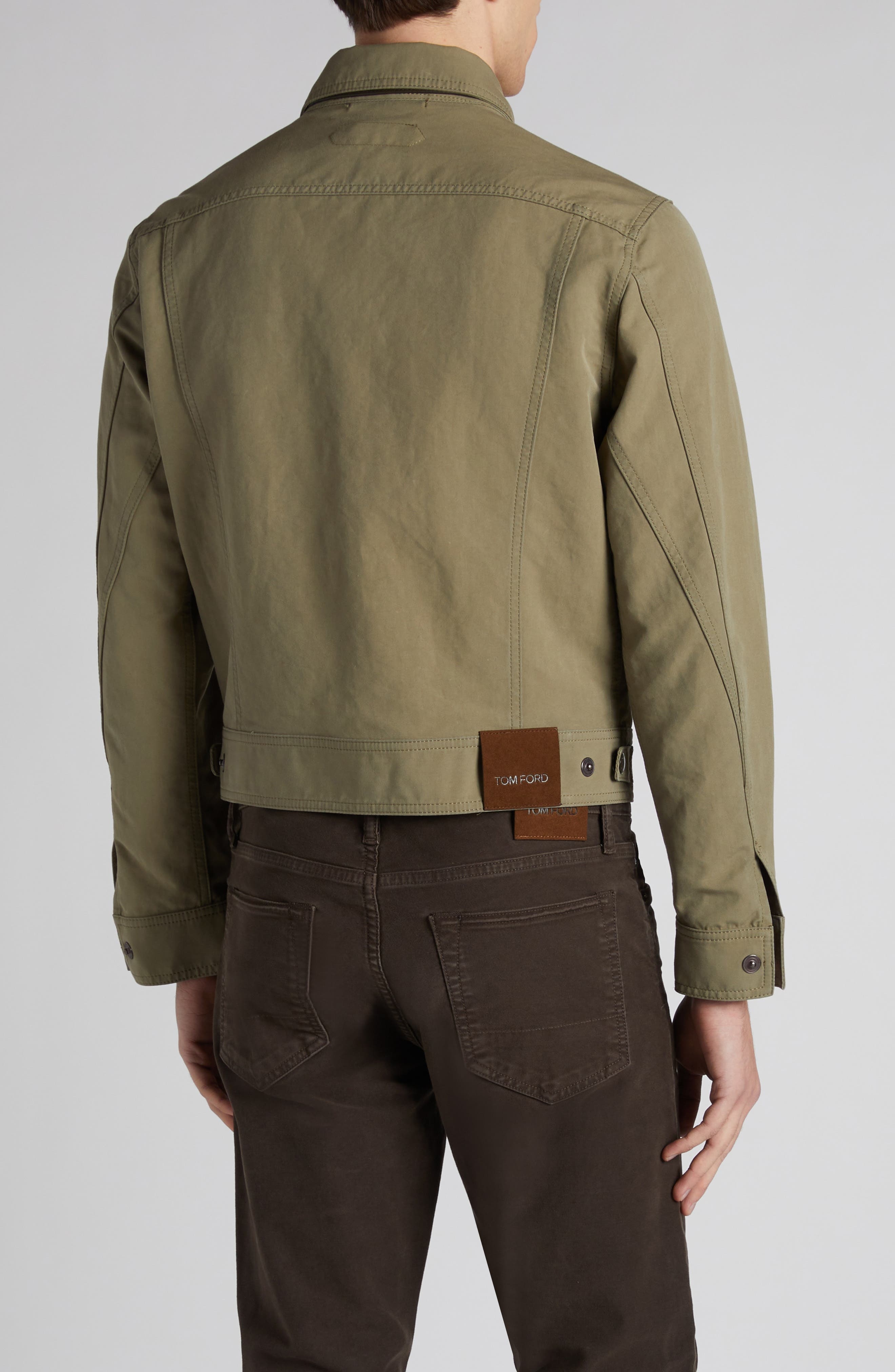 TOM FORD Cotton Trucker Jacket in Fg195 Olive at Nordstrom - 3