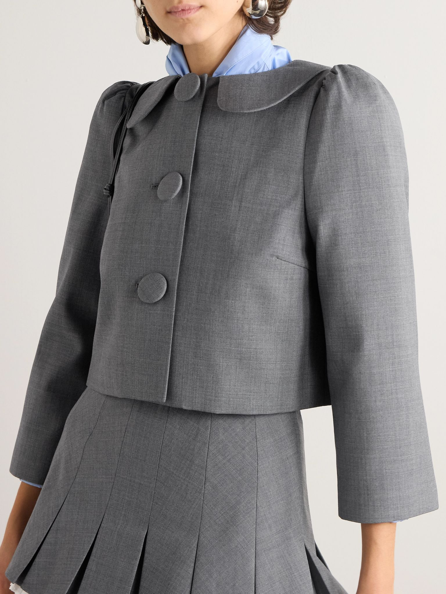 Cropped grain de poudre jacket Gray - 3