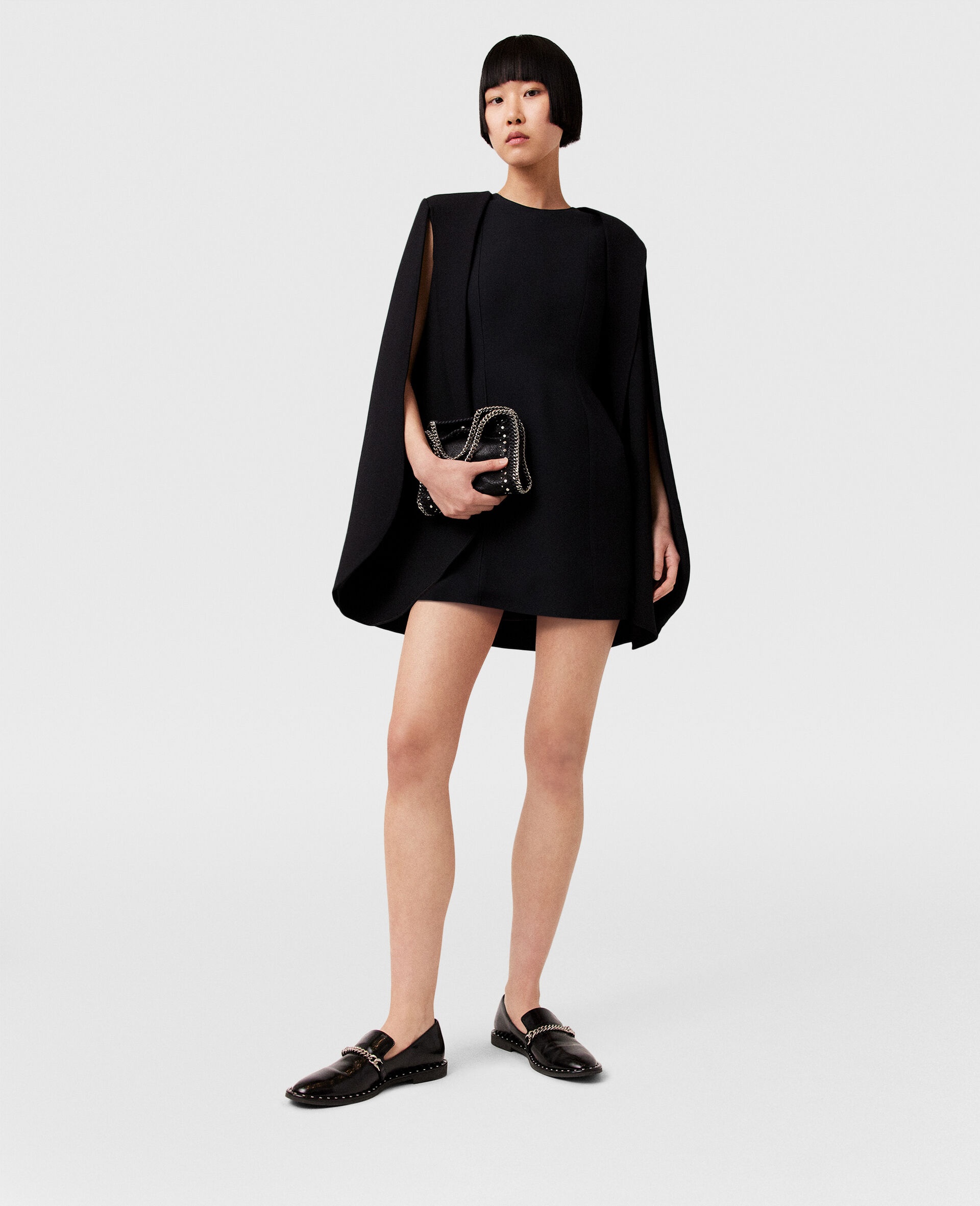 Round Neck Cape Mini Dress - 3