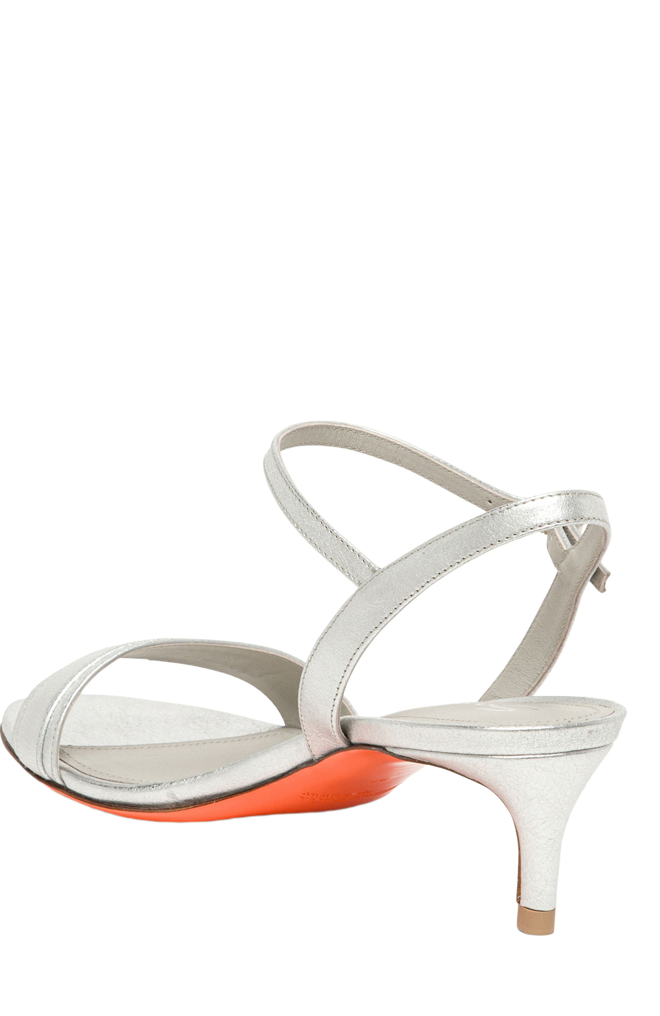 Santoni Women's mid-heel sandal in Silver at Nordstrom - 4