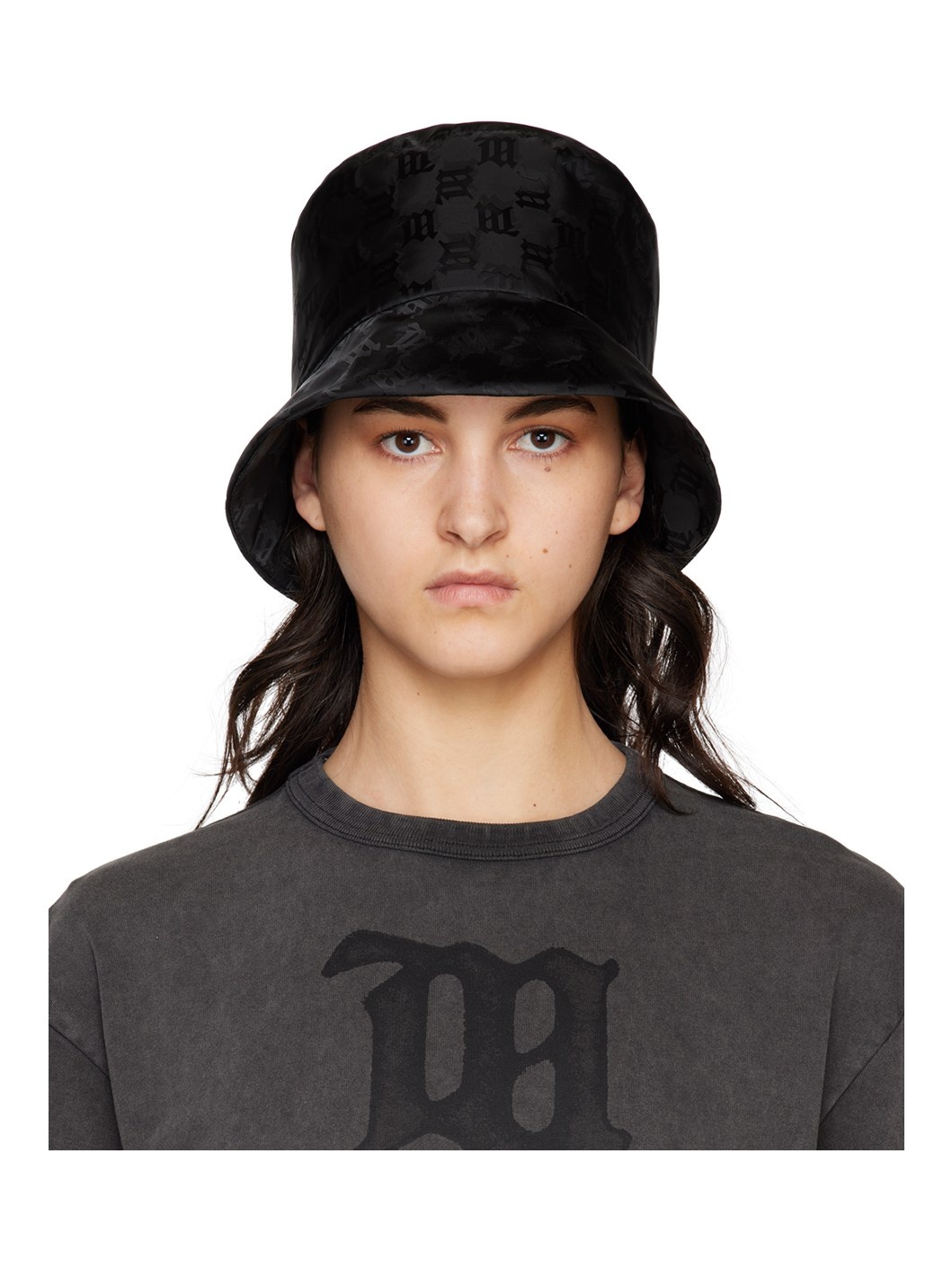 Black Monogram Bucket Hat - 1