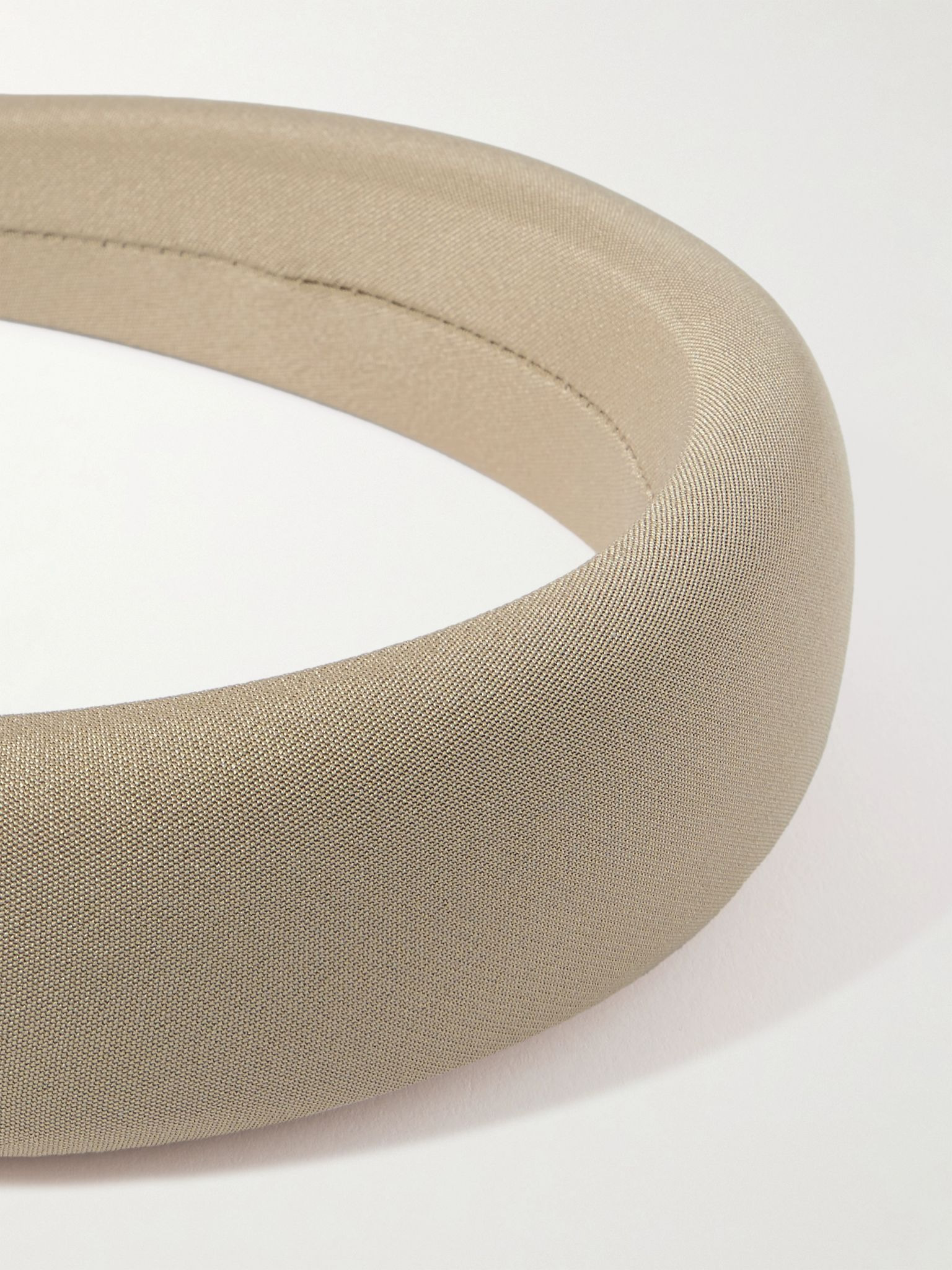 Classic Puffy silk-crepe headband Taupe - 4