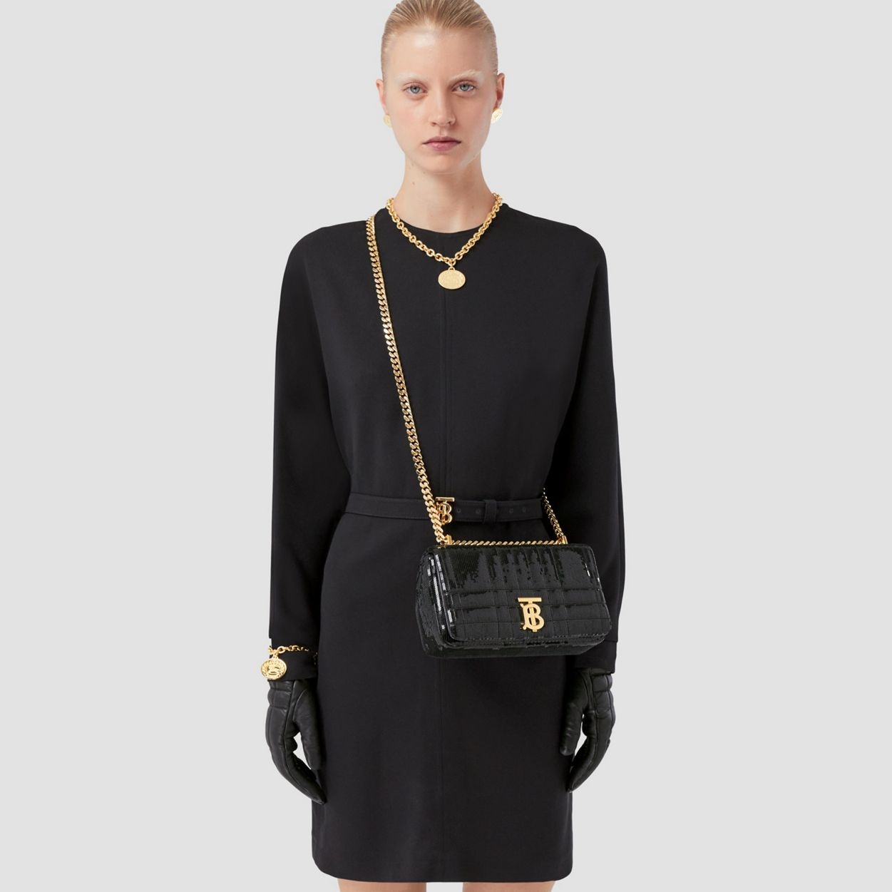 Sequinned Quilted Leather Small Lola Bag - 3