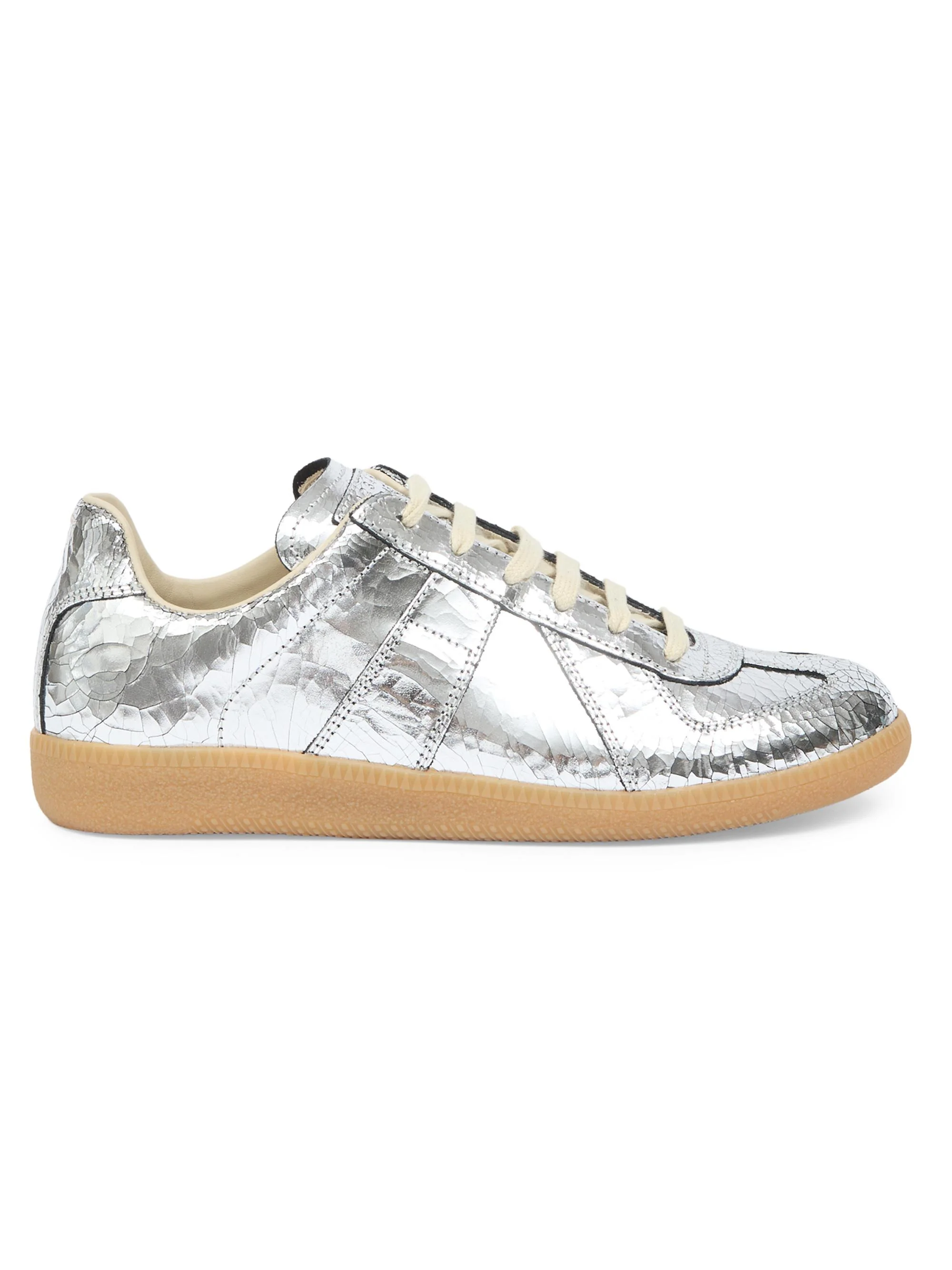 Women's XO Replica Leather Low-Top Sneakers - Silver - 1