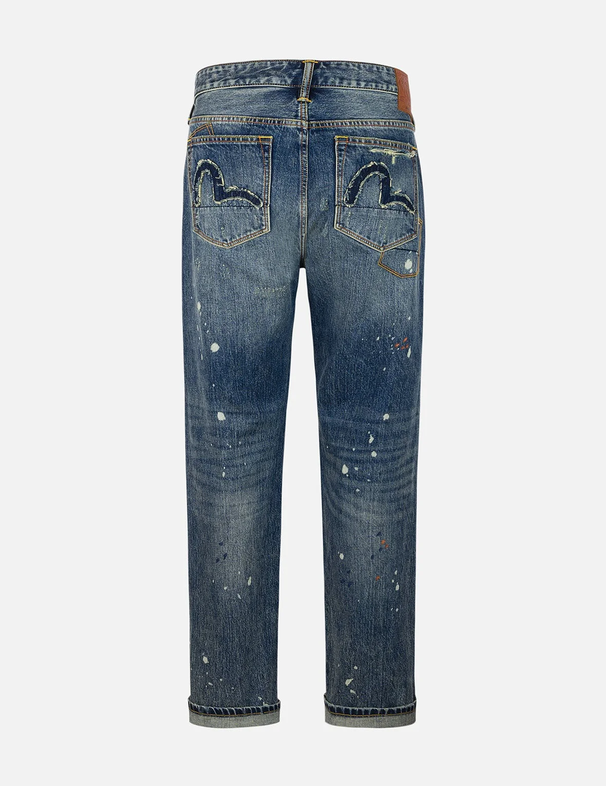 Deconstructed Inserted Seagull Embroidery Regular Fit Jeans #2000 - 1