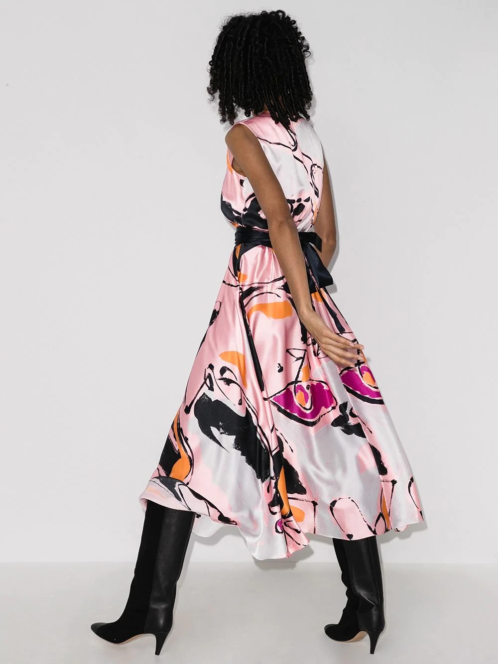 Tibi Dance-print midi dress - 3