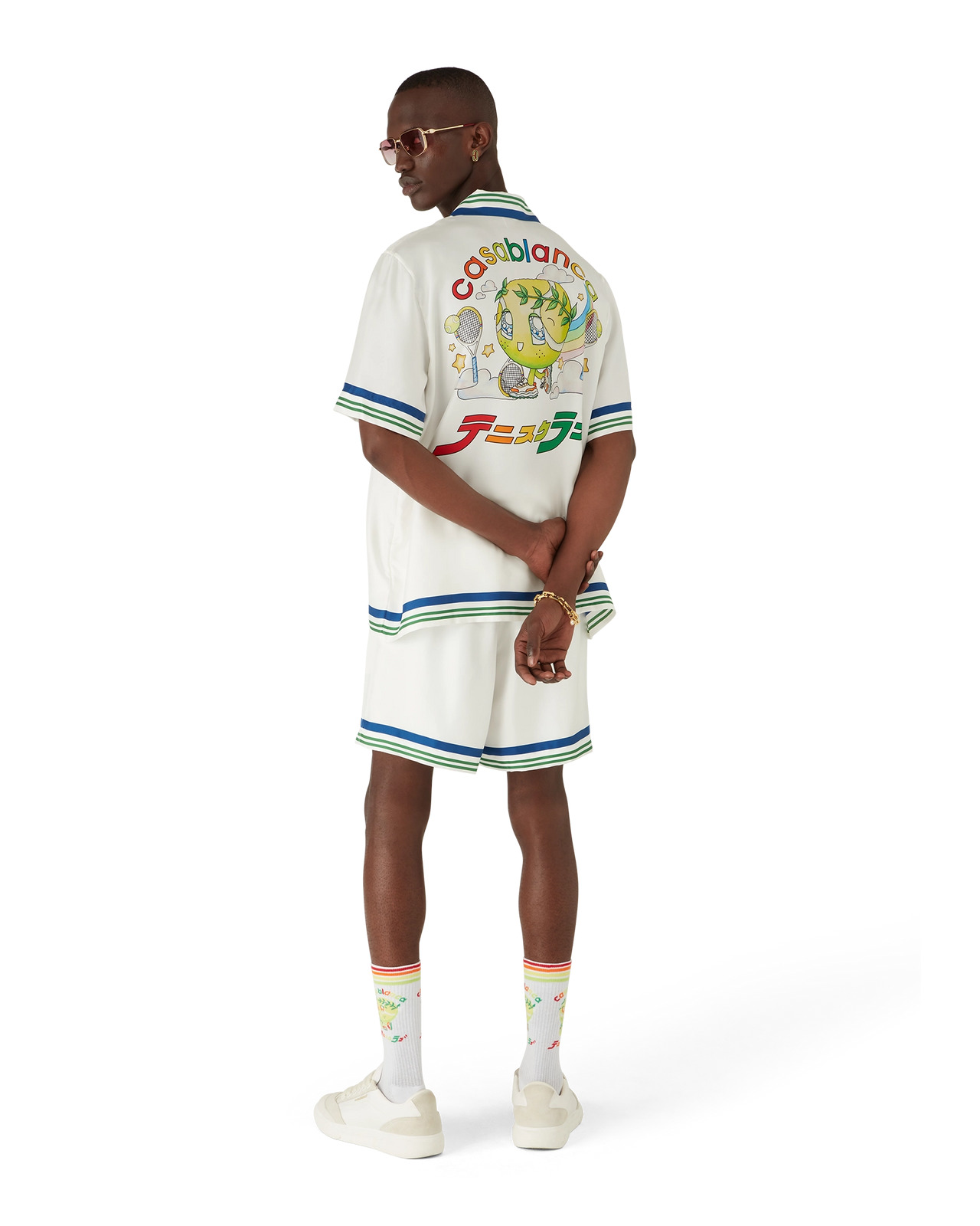 Tennis Mascot Short Sleeve Silk Twill Shirt | Casablanca Paris - 3