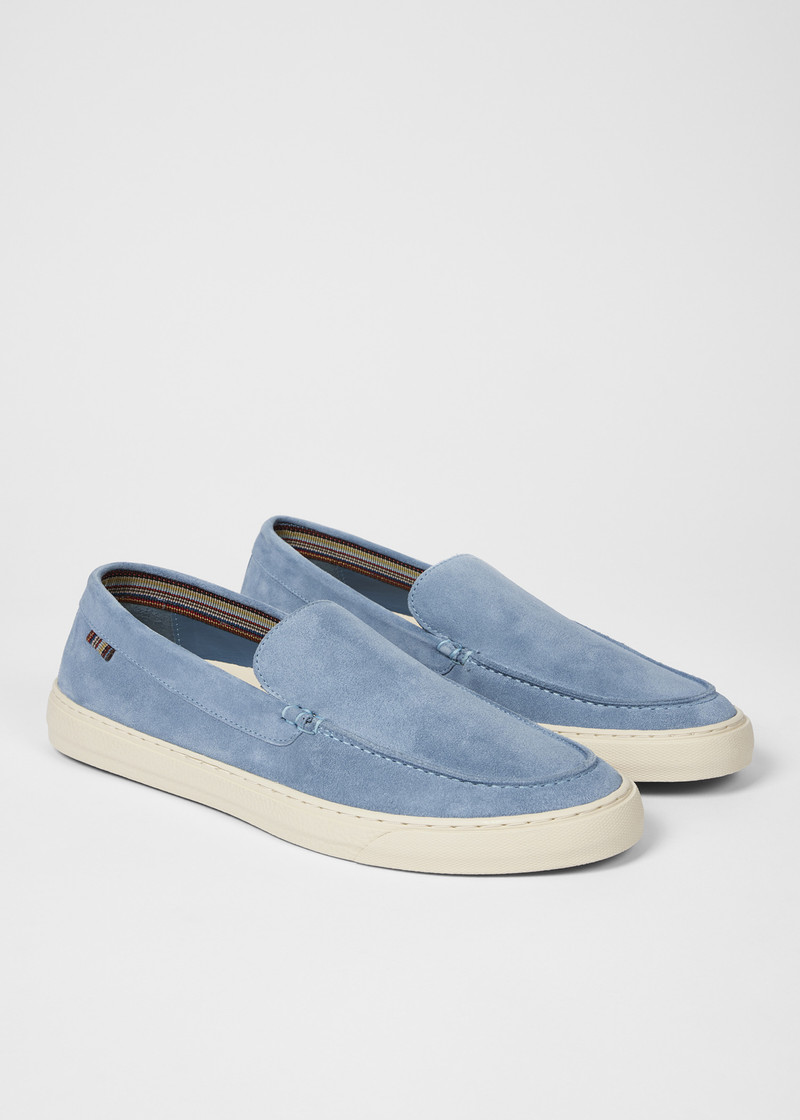 Light Blue Suede 'Simeon' Loafers 4