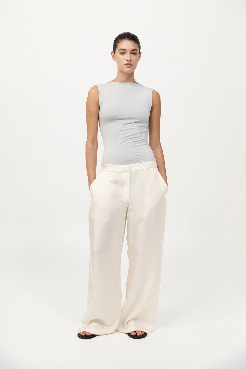 Cupro Jersey Top - Silver 2
