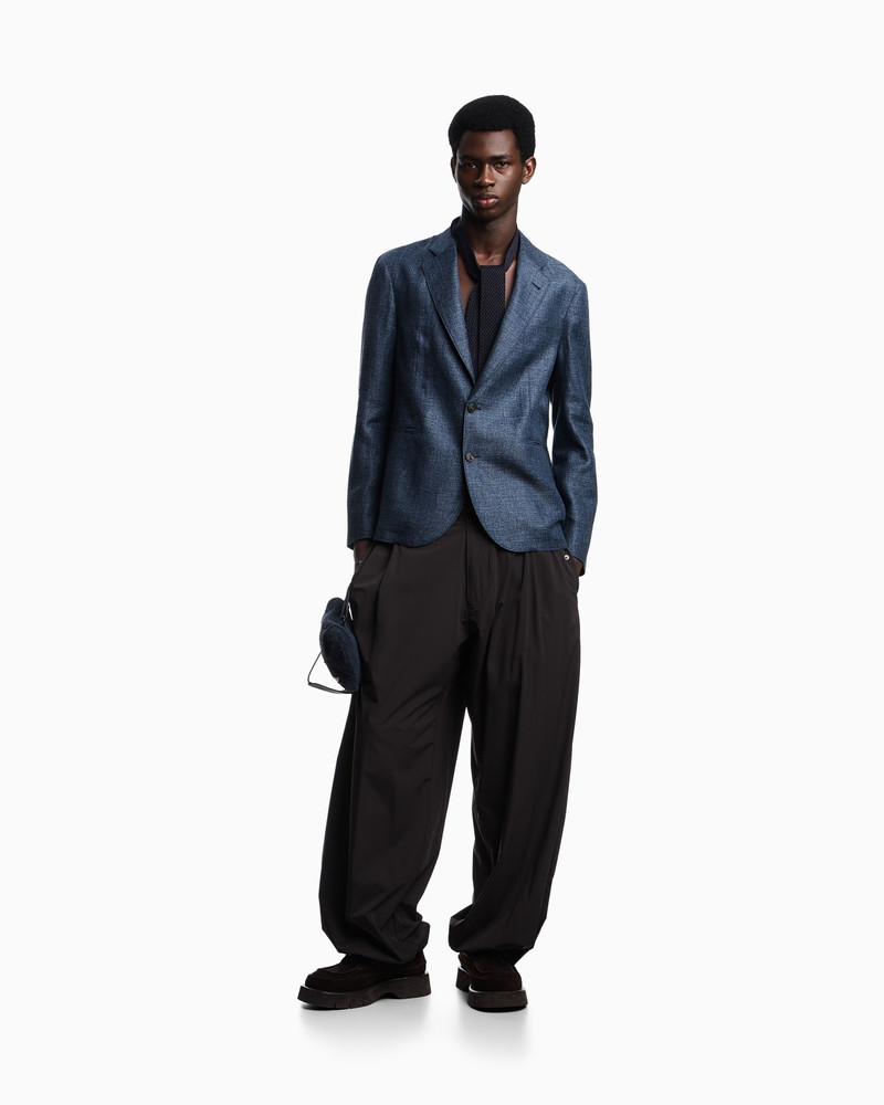 FADED LINEN AND WOOL SINGLE-BREASTED JACKET 2