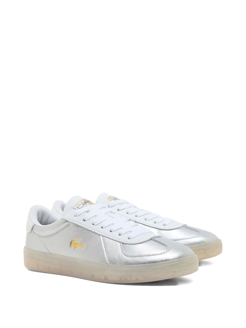 LACOSTE metallic leather sneakers outlook