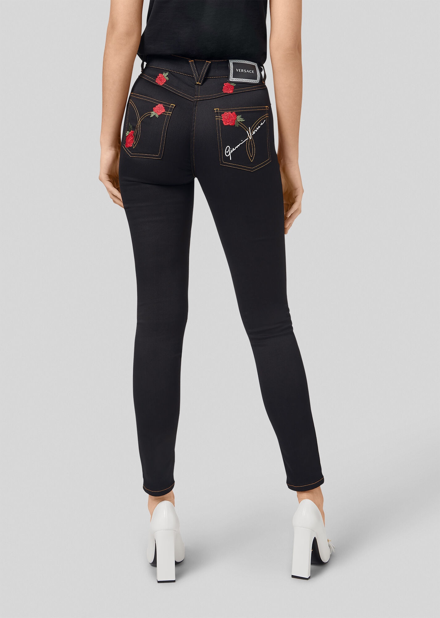 Embroidered Roses Jeans - 4