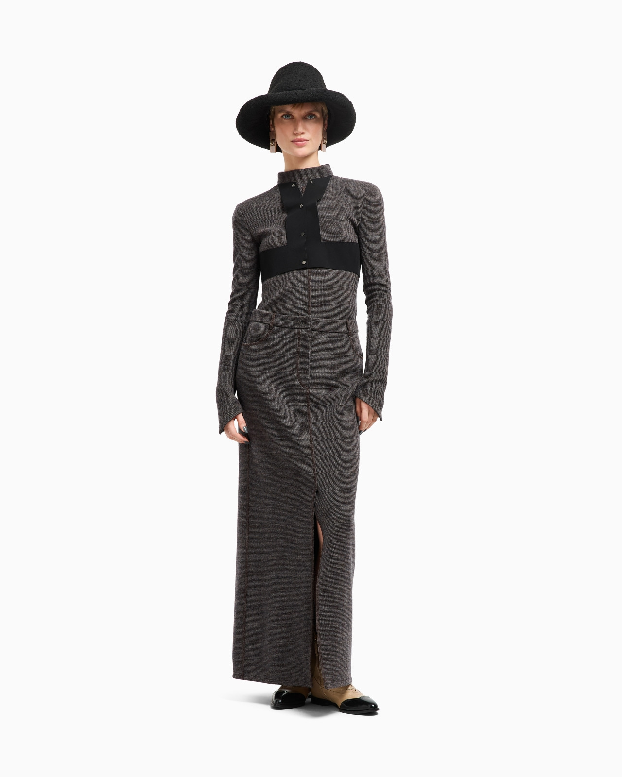 LONG SKIRT IN WOOL JERSEY - 2
