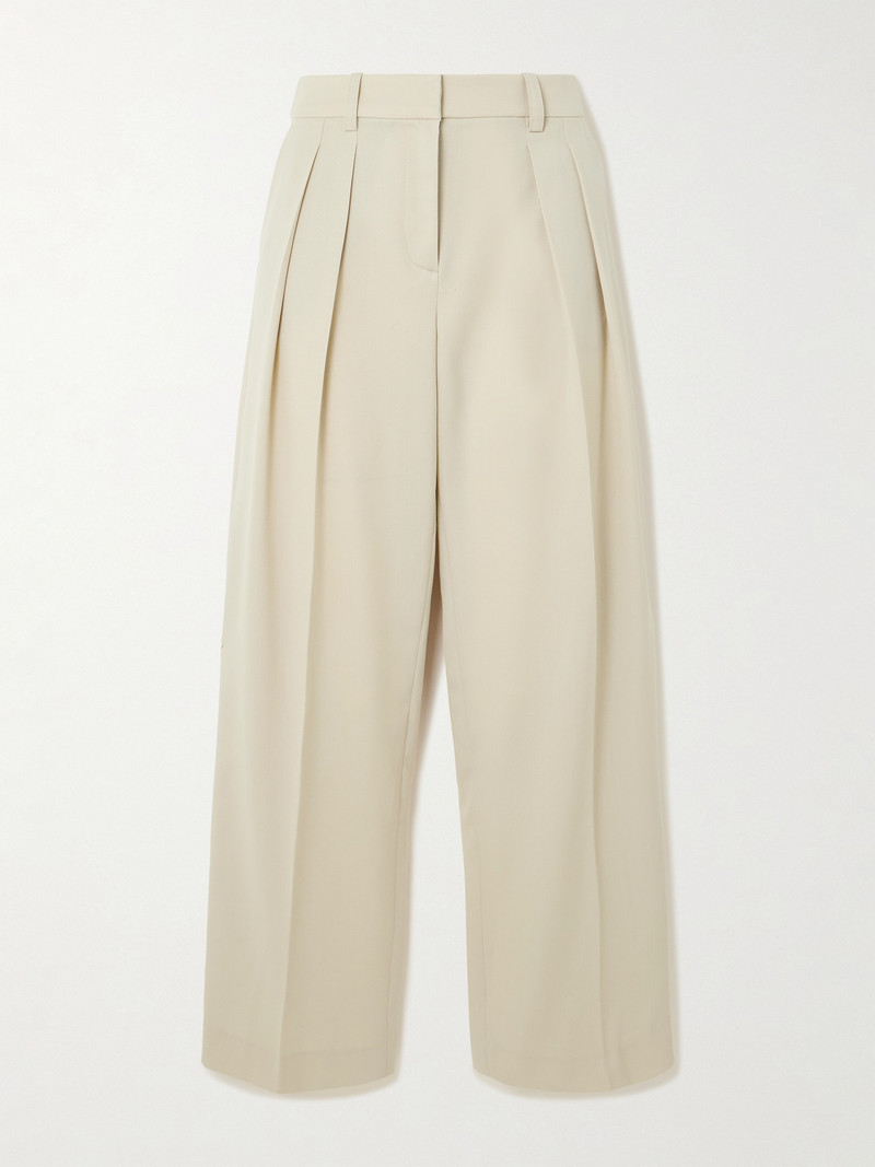 Daytona Pleated Grain De Poudre Wide-leg Pants 1