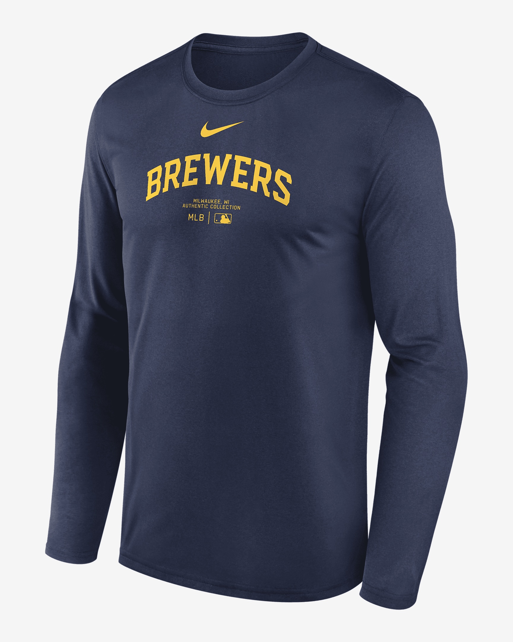 Milwaukee Brewers Authentic Collection Practice Nike Men's Dri-FIT MLB Long-Sleeve T-Shirt - 1