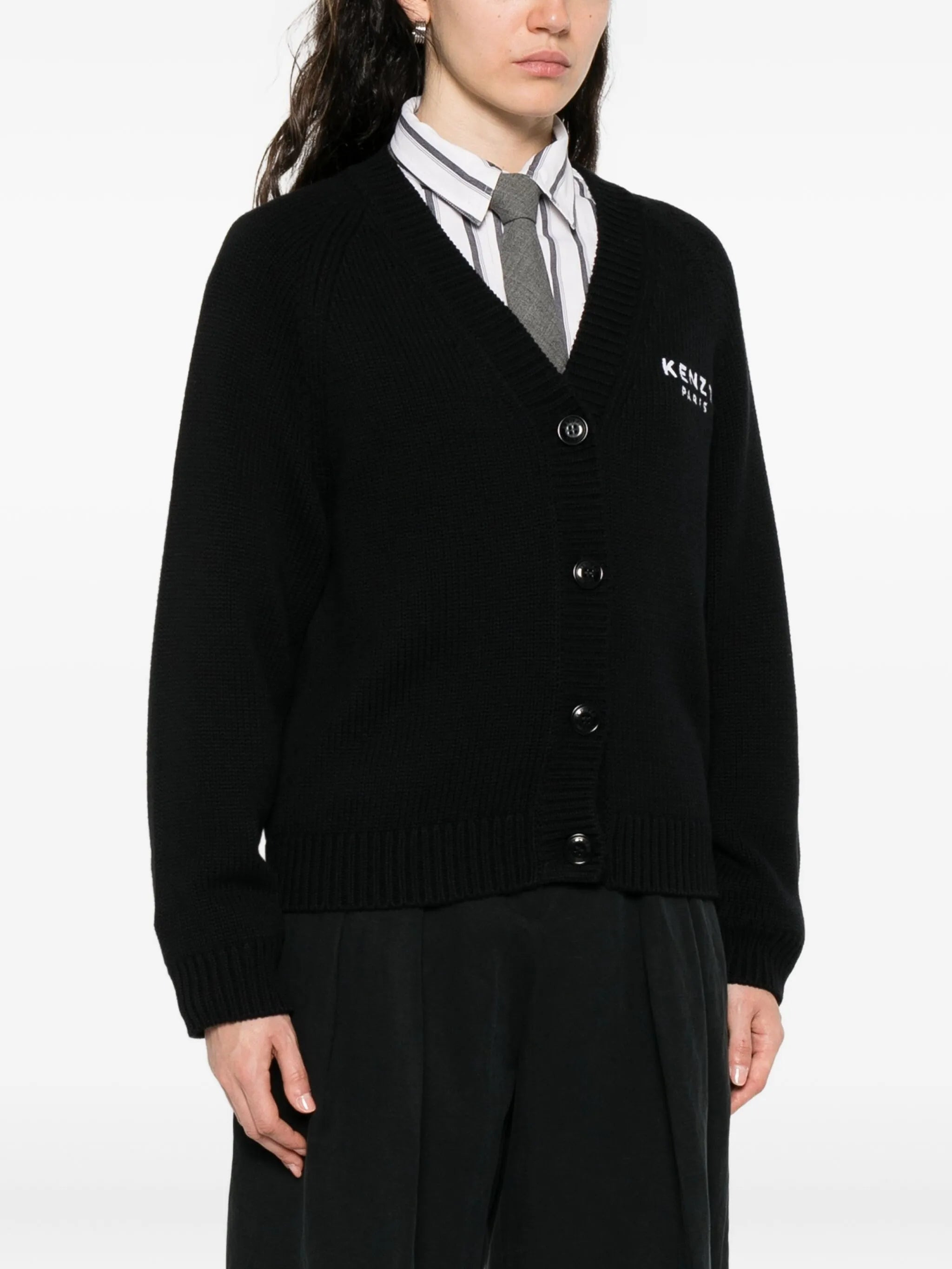 Kenzo Boke Flower Logo-embroidered Button Cardigan - 3