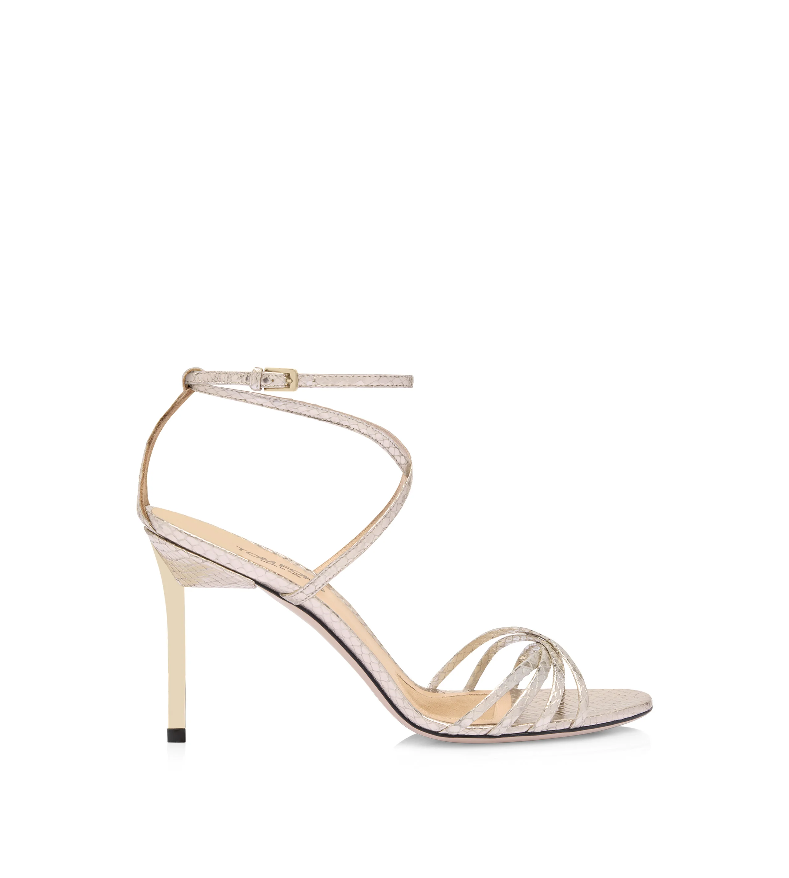 LAMINATED STAMPED PYTHON IDA SANDAL - 1