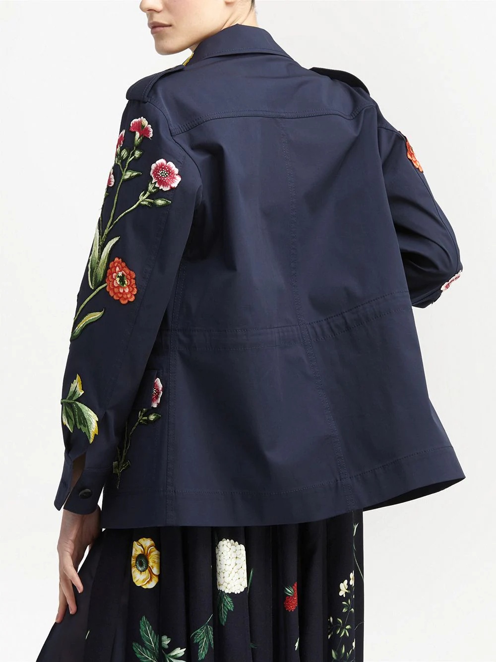 floral-embroidered utility jacket - 4